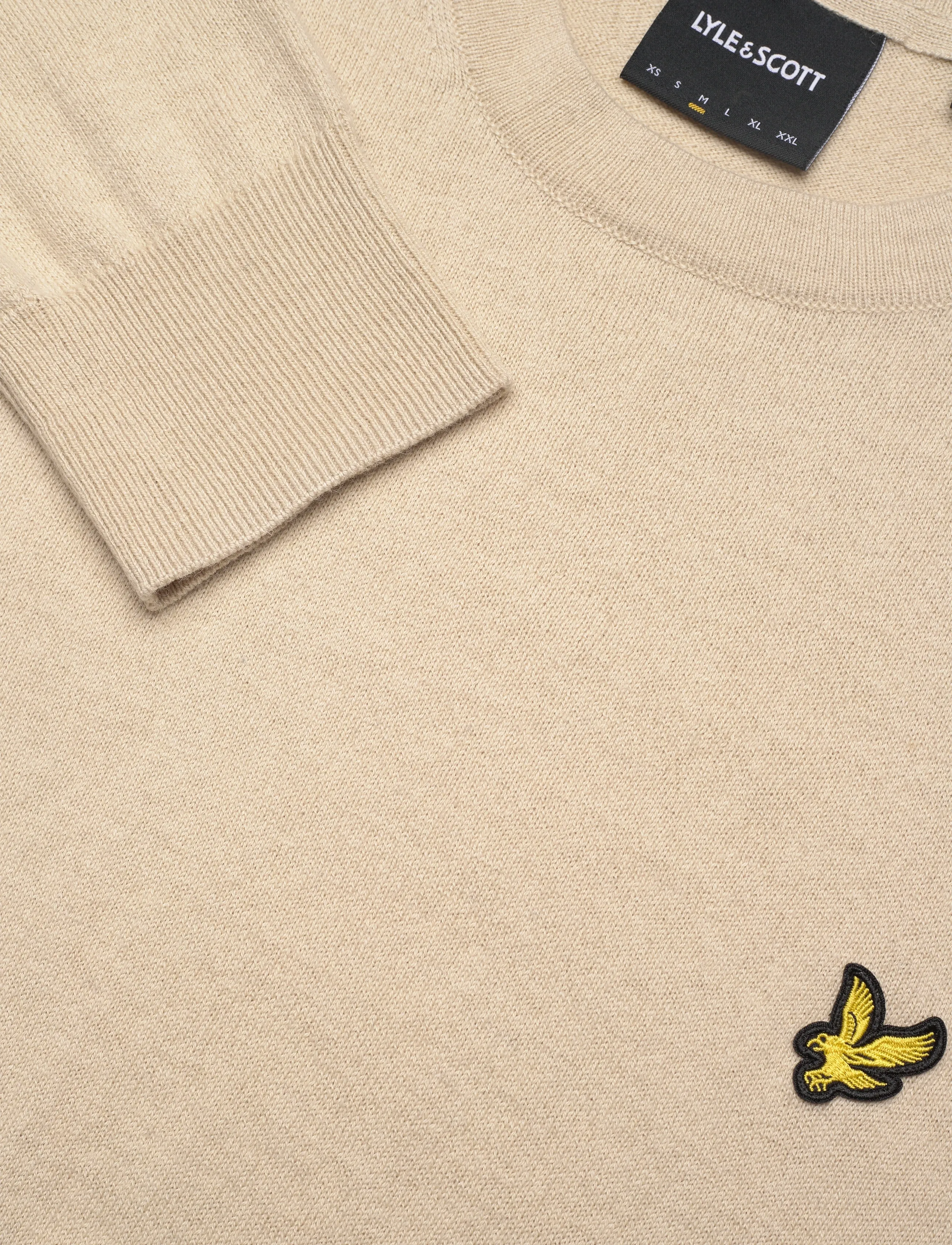Lyle & Scott - Cotton Merino Crew Neck Jumper - rund hals - x865 grey taupe - 3