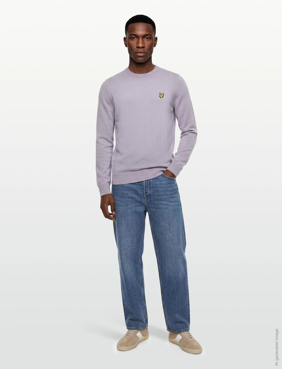 Lyle & Scott - Cotton Merino Crew Neck Jumper - rundhals - x867 ash lilac - 0