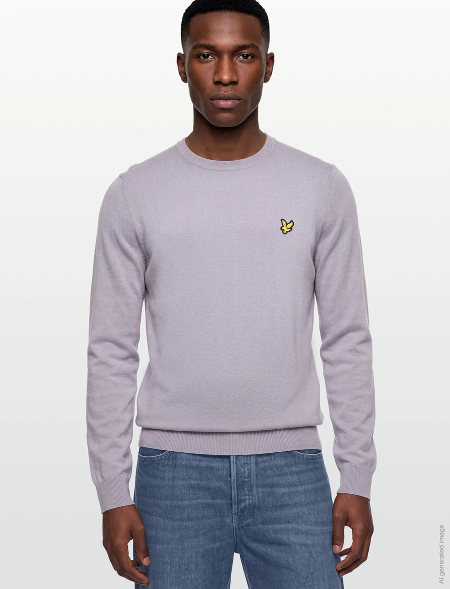 Lyle & Scott - Cotton Merino Crew Neck Jumper - rundhals - x867 ash lilac - 3