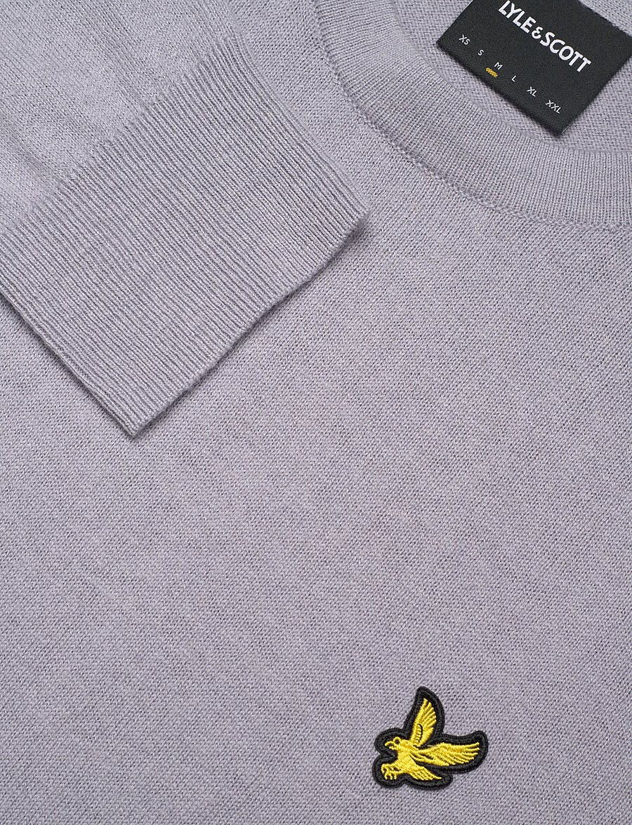 Lyle & Scott - Cotton Merino Crew Neck Jumper - Ümmarguse kaelusega kudumid - x867 ash lilac - 2