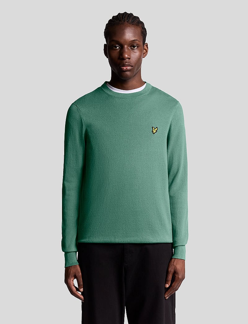 Lyle & Scott - Cotton Merino Crew Neck Jumper - rundhals - x870 agave green - 0