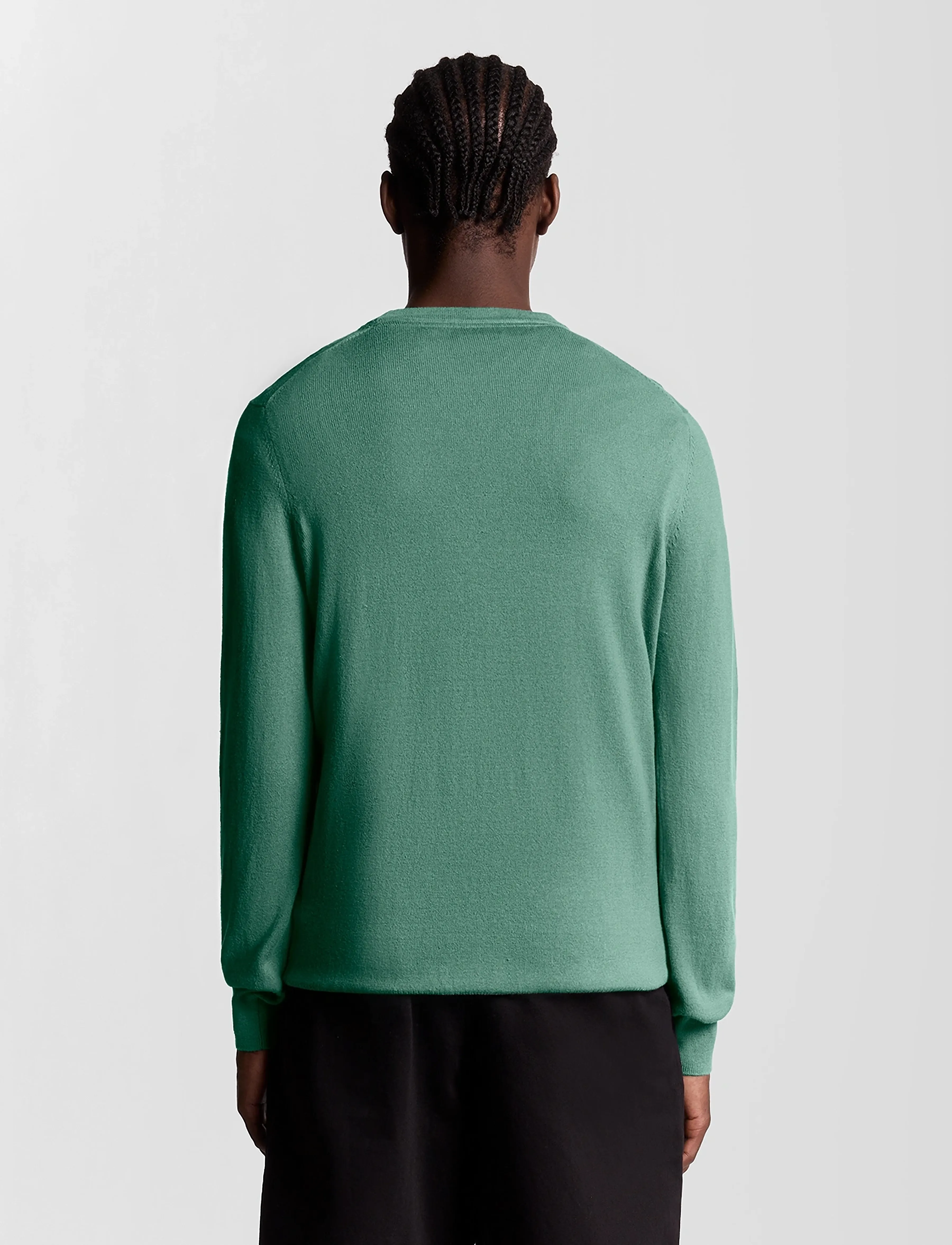 Lyle & Scott - Cotton Merino Crew Neck Jumper - trøjer - x870 agave green - 3
