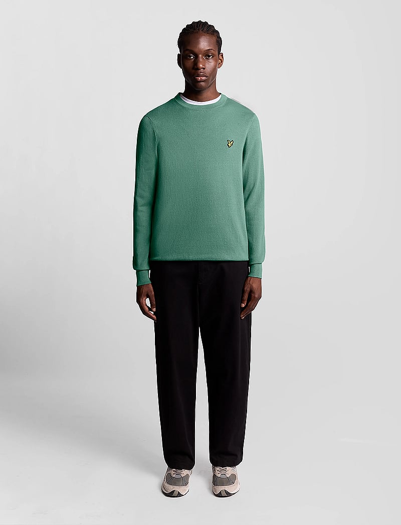Lyle & Scott - Cotton Merino Crew Neck Jumper - rundhals - x870 agave green - 5