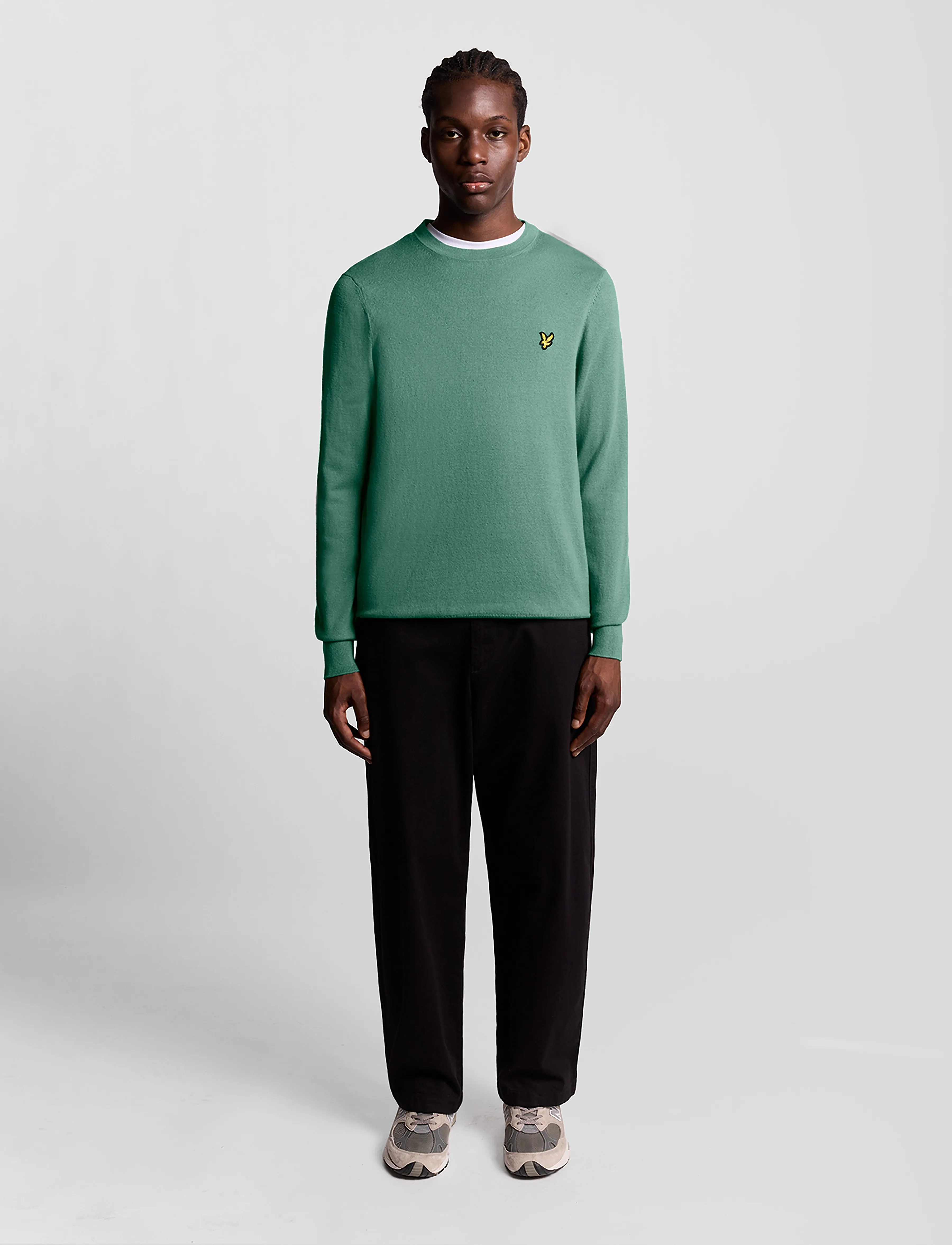 Lyle & Scott - Cotton Merino Crew Neck Jumper - trøjer - x870 agave green - 5