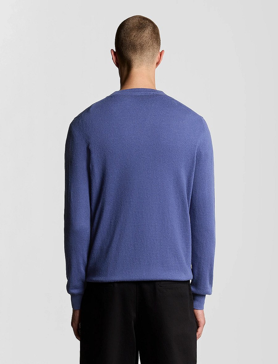 Lyle & Scott - Cotton Merino Crew Neck Jumper - Ümmarguse kaelusega kudumid - x876 twilight - 3