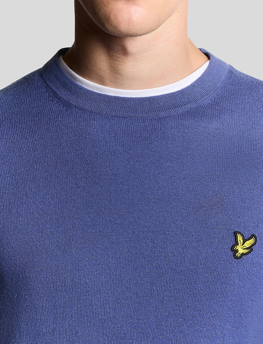 Lyle & Scott - Cotton Merino Crew Neck Jumper - Ümmarguse kaelusega kudumid - x876 twilight - 4