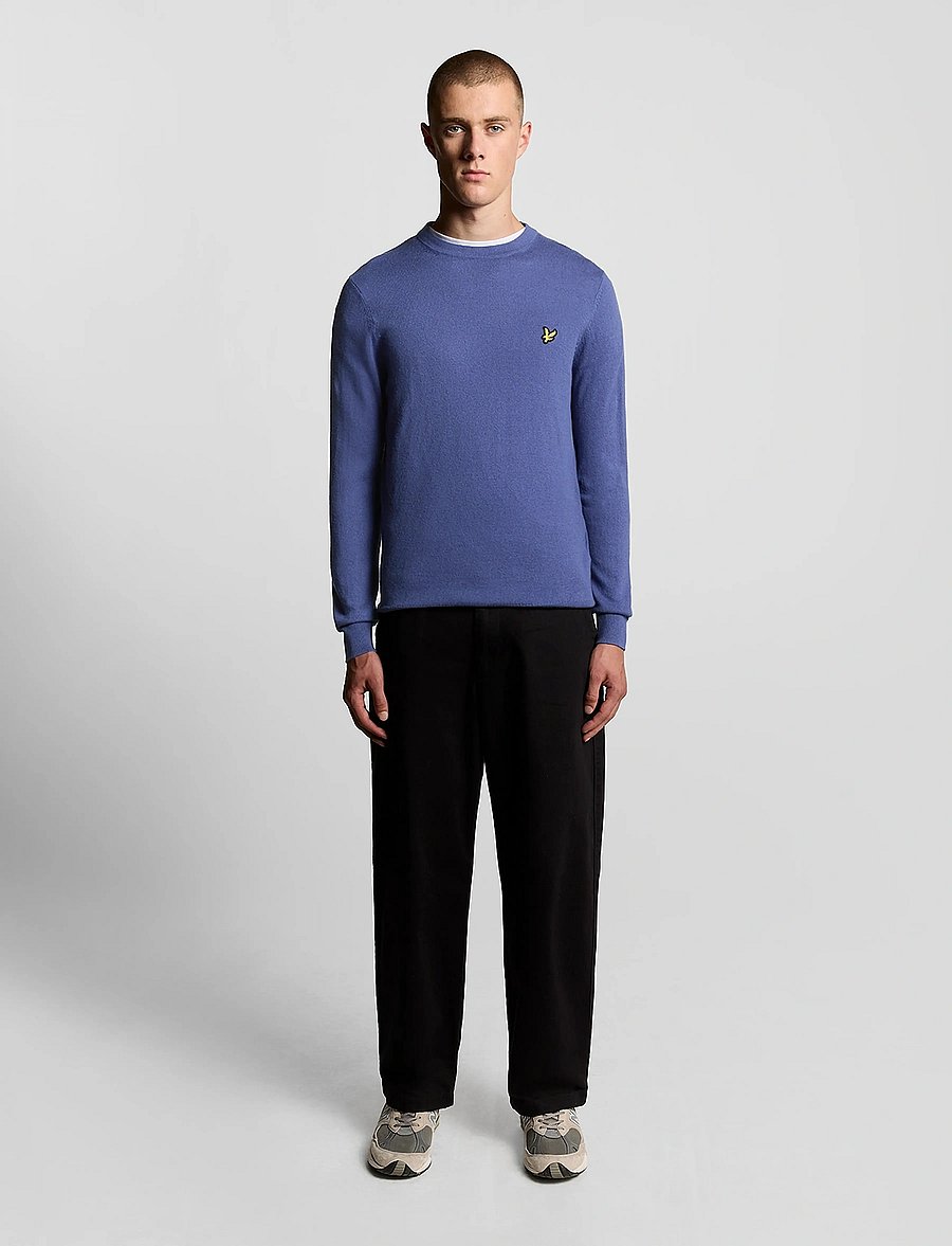 Lyle & Scott - Cotton Merino Crew Neck Jumper - Ümmarguse kaelusega kudumid - x876 twilight - 5