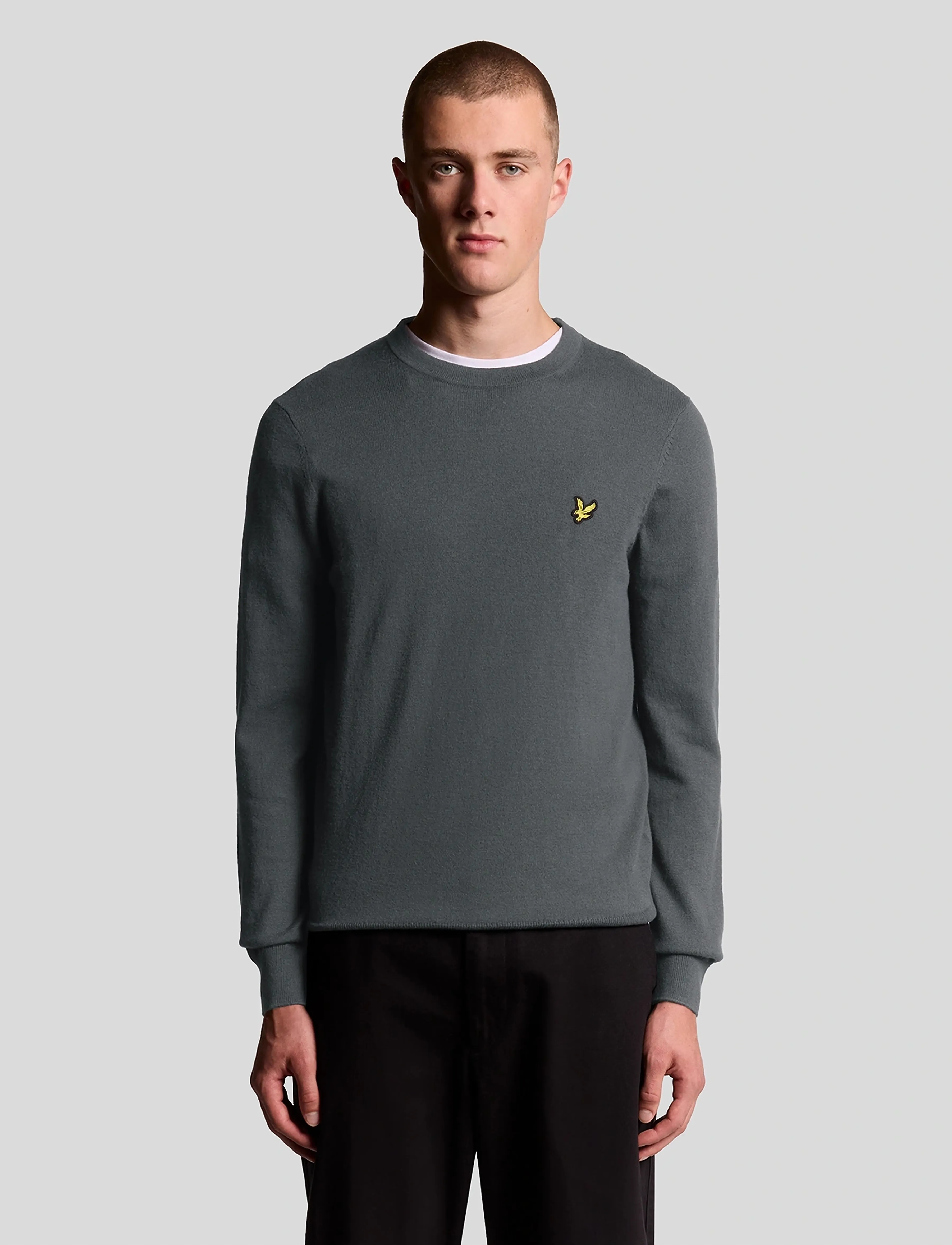 Lyle & Scott Cotton Merino Crew Neck Jumper stickade tröjor herr – bild 3