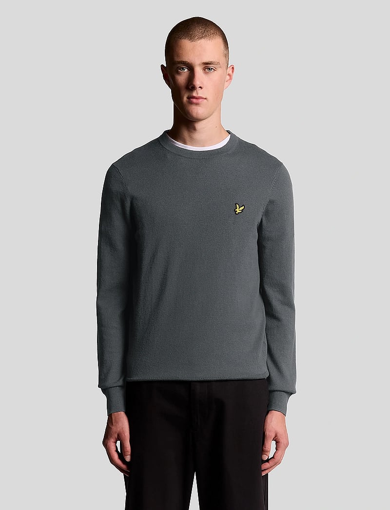 Lyle & Scott - Cotton Merino Crew Neck Jumper - Ümmarguse kaelusega kudumid - x878 shadow - 0