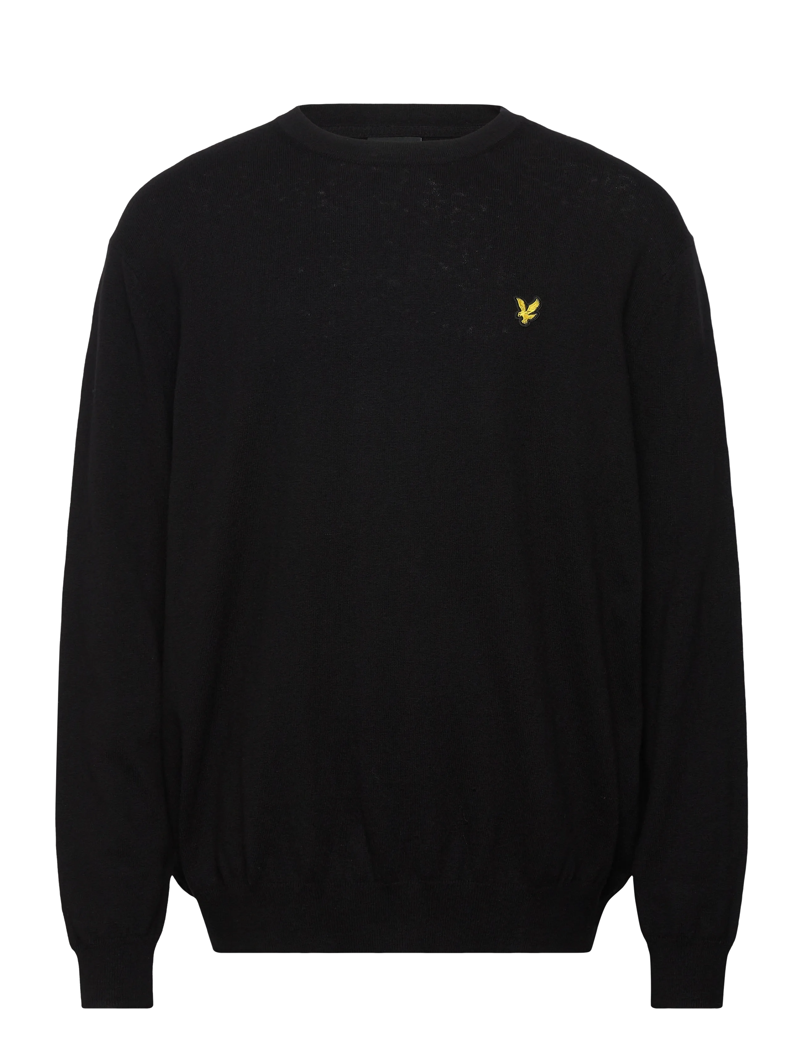 Lyle & Scott Cotton Merino Crew Neck Jumper - Stickat - Z865 JET BLACK / black