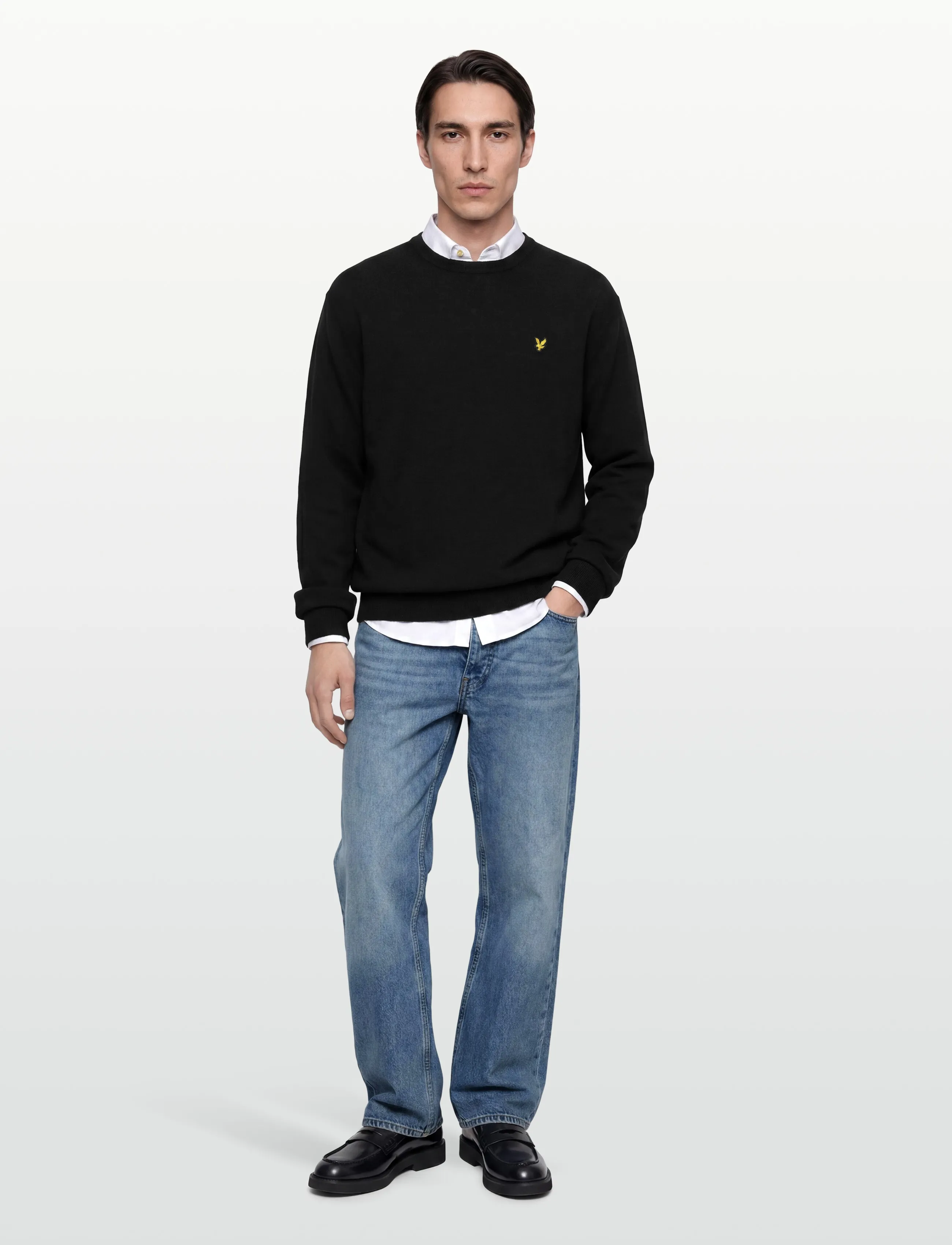 Lyle & Scott - Cotton Merino Crew Neck Jumper - z865 jet black - 0