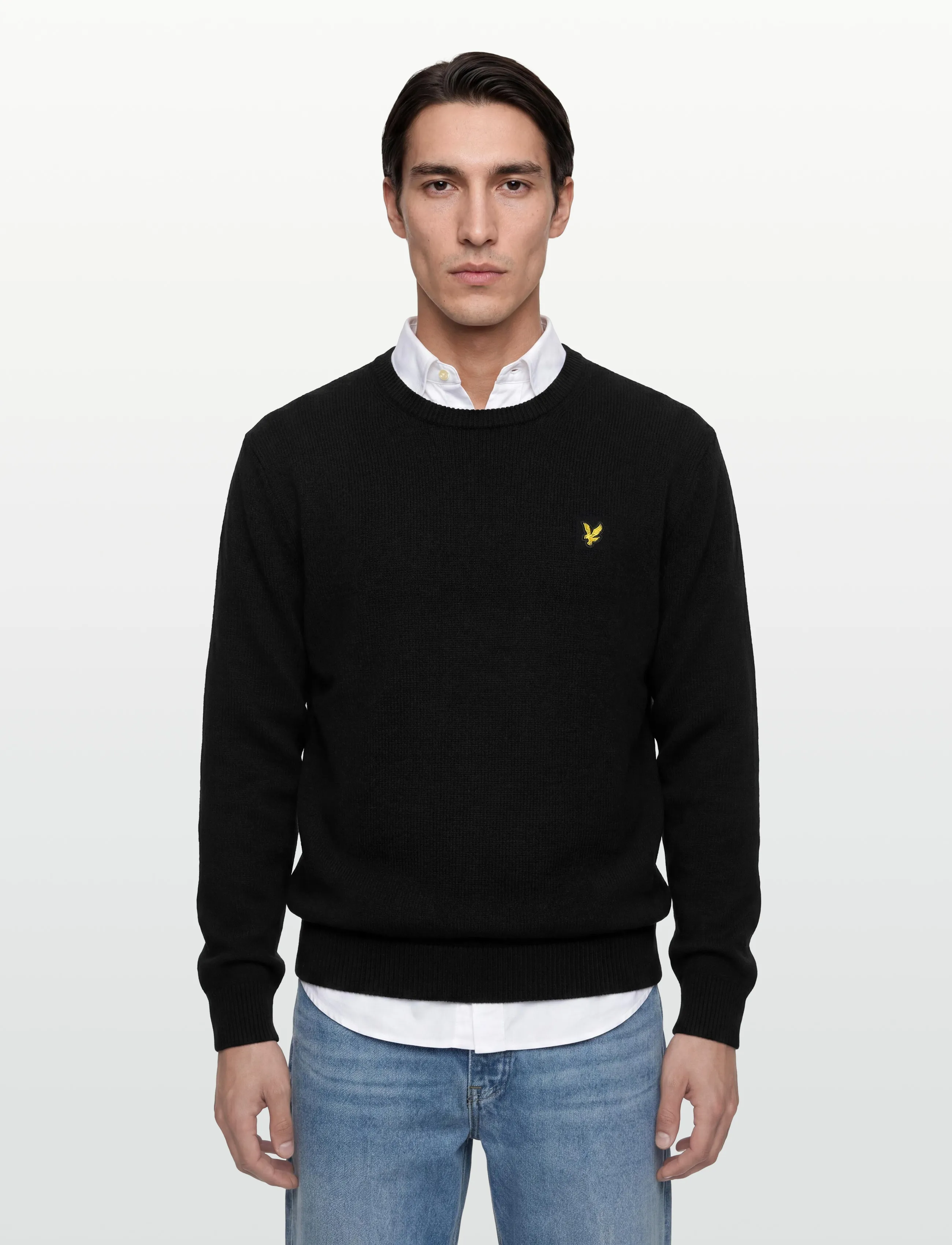 Lyle & Scott - Cotton Merino Crew Neck Jumper - z865 jet black - 3