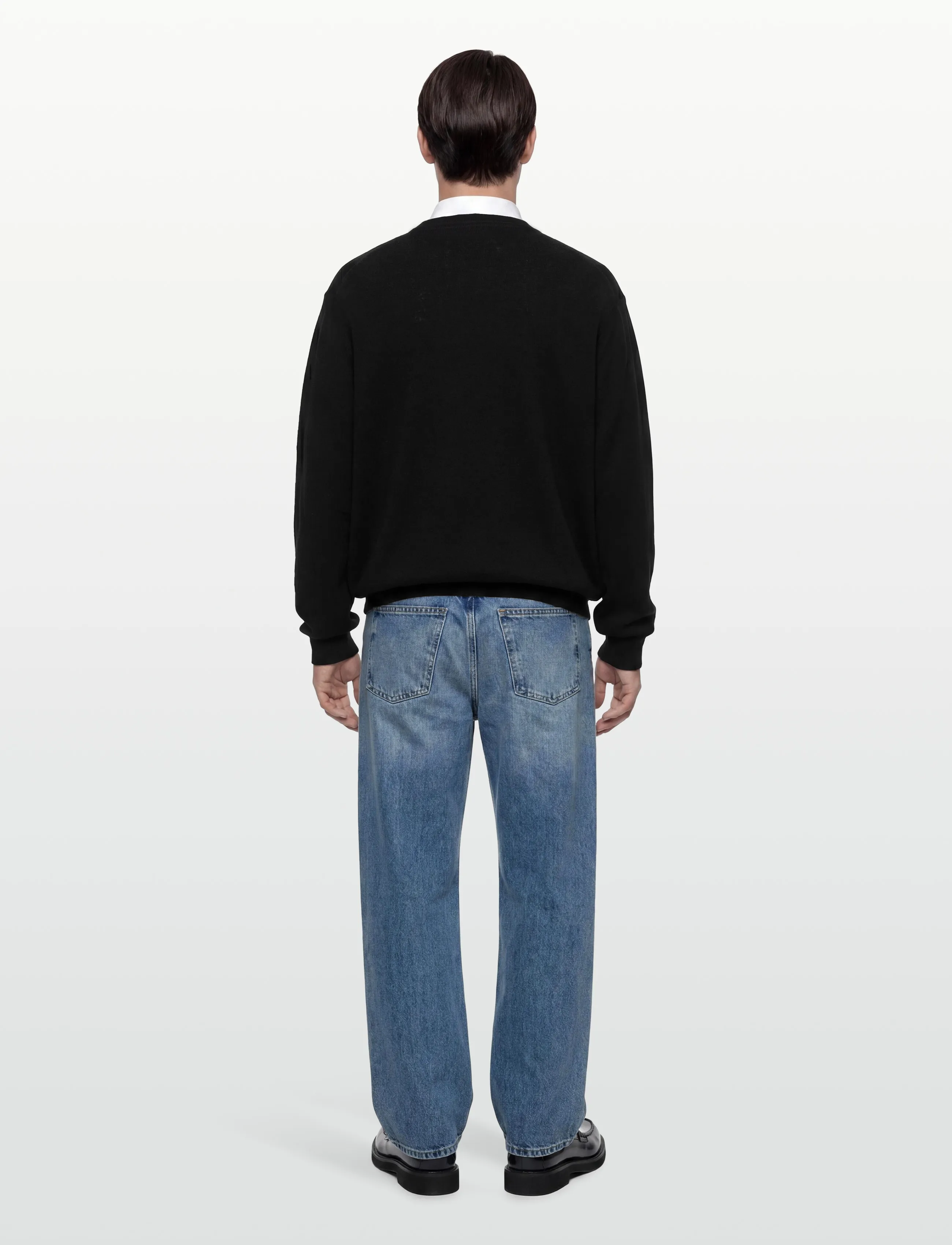 Lyle & Scott - Cotton Merino Crew Neck Jumper - z865 jet black - 4