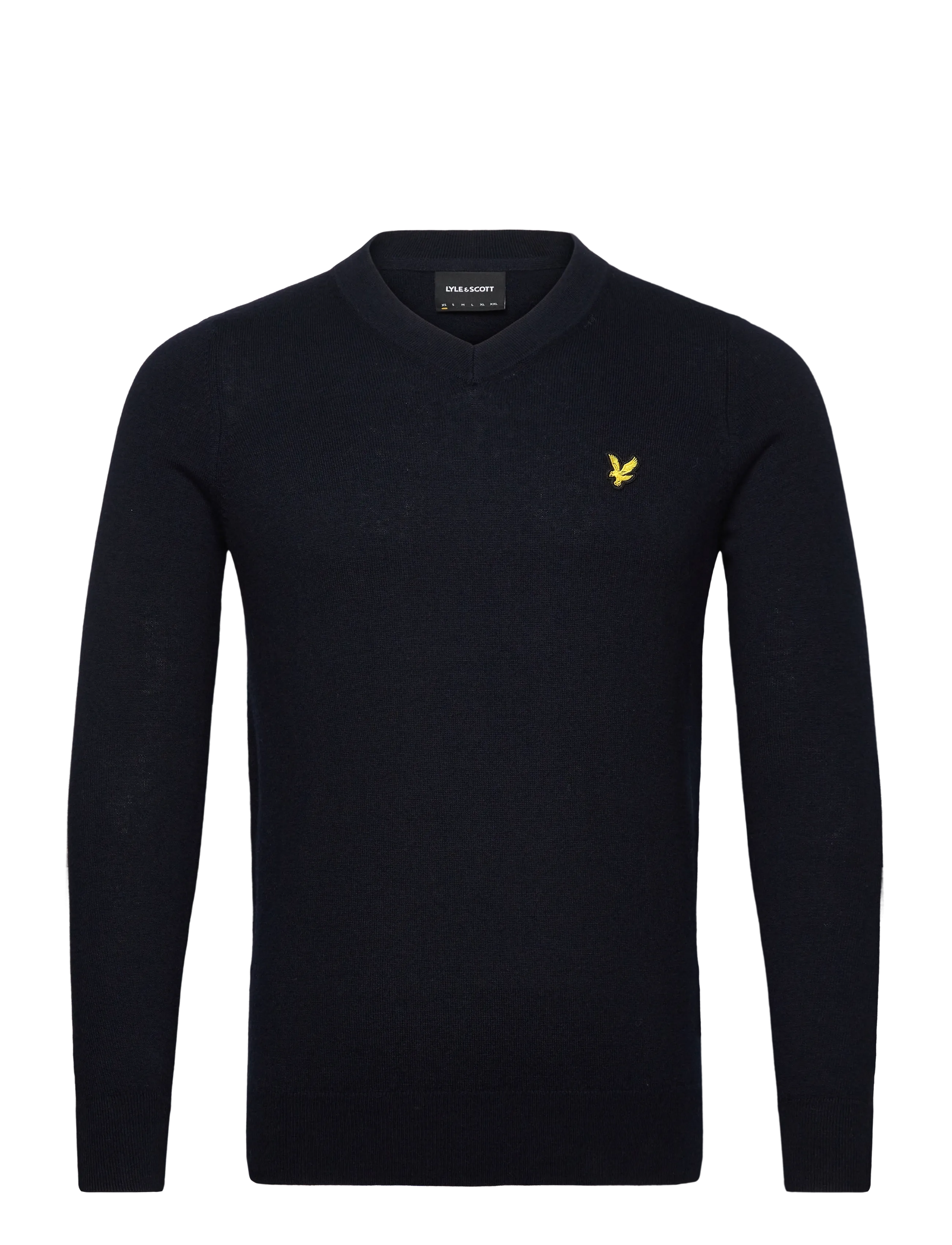 Lyle & Scott Cotton Merino V Neck Jumper - Stickat - DARK NAVY / navy