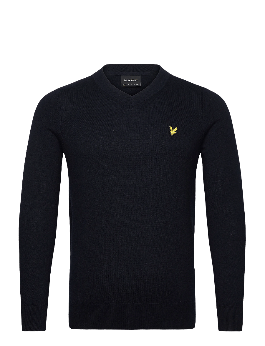 Lyle & Scott - Cotton Merino V Neck Jumper - v-hals - dark navy - 1