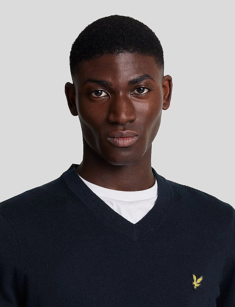 Lyle & Scott - Cotton Merino V Neck Jumper - v-hals - dark navy - 5