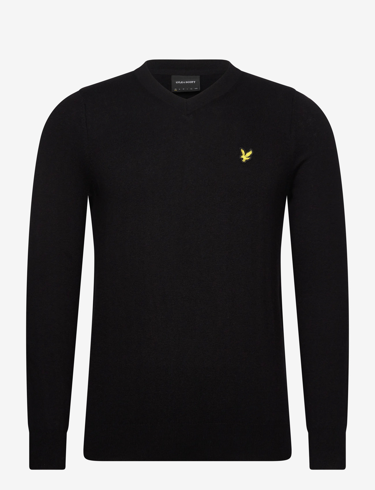 Lyle & Scott - Cotton Merino V Neck Jumper - v-ringat - jet black - 1