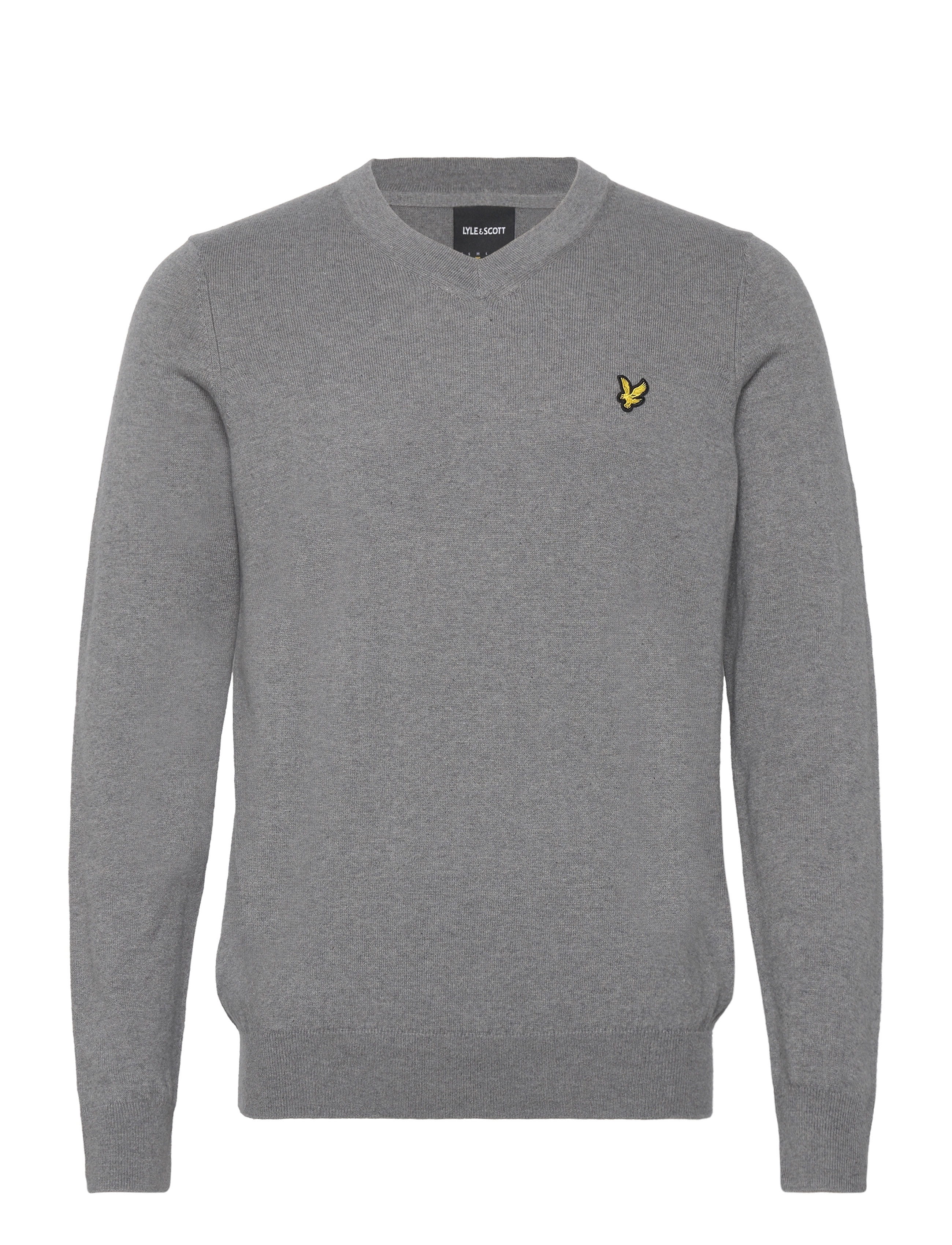 Lyle & Scott Cotton Merino V Neck Jumper - Lyle & Scott - T28 MID GREY MARL / grey
