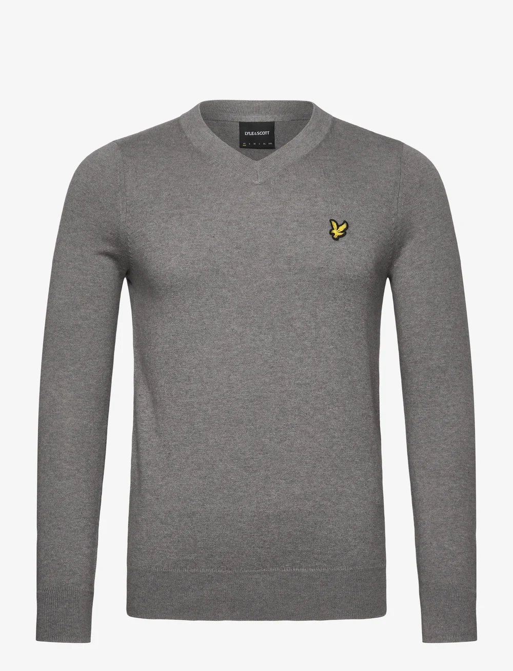 Lyle & Scott - Cotton Merino V Neck Jumper - v-ausschnitt - t28 mid grey marl - 1