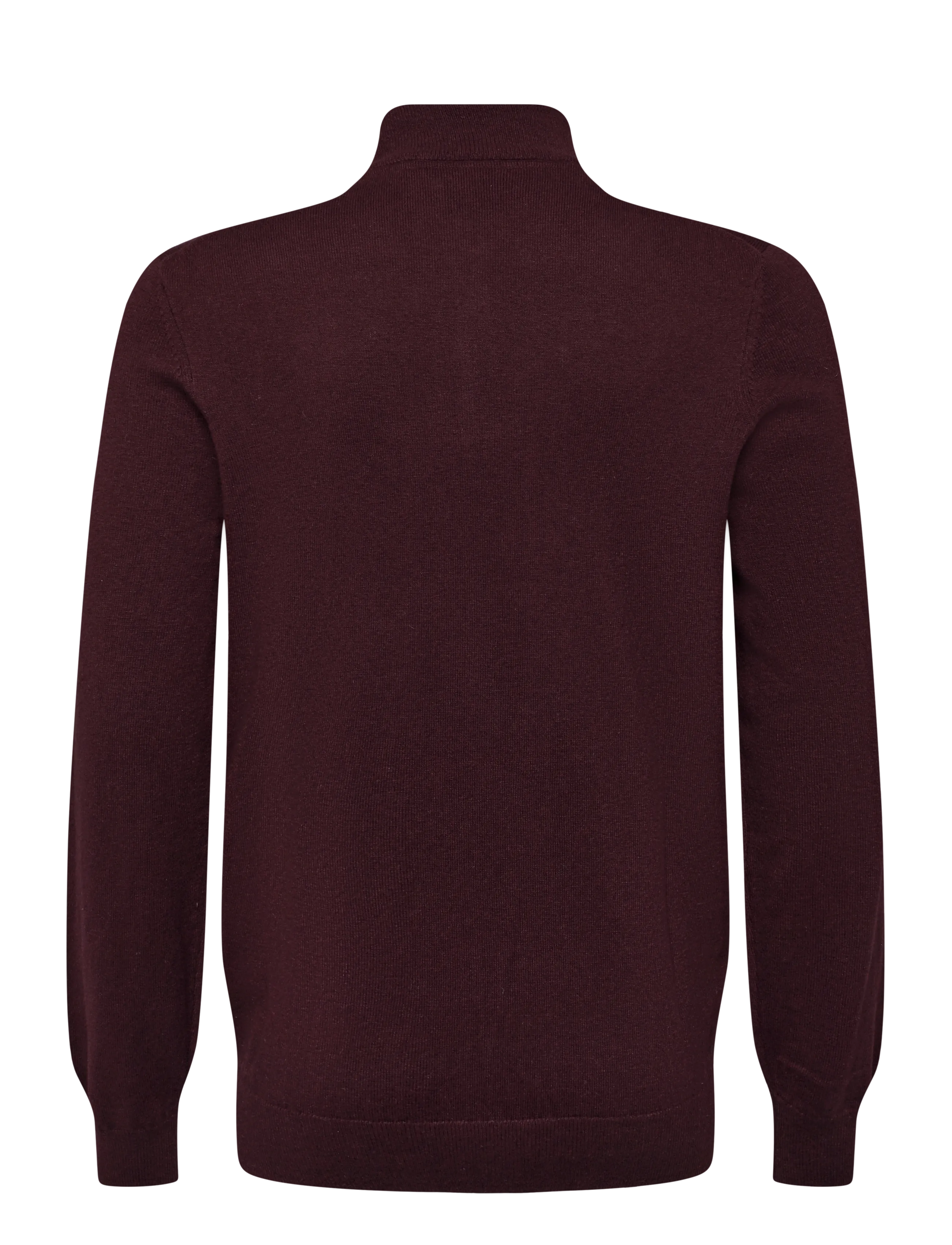 Lyle & Scott - Cotton Merino Quarter Zip Jumper - poolpika lukuga džemprid - burgundy - 1