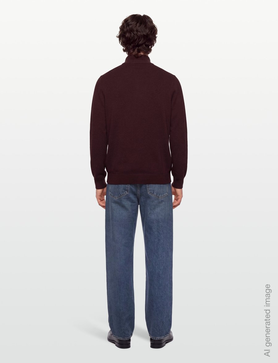 Lyle & Scott - Cotton Merino Quarter Zip Jumper - pullover mit halbem reißverschluss - burgundy - 4