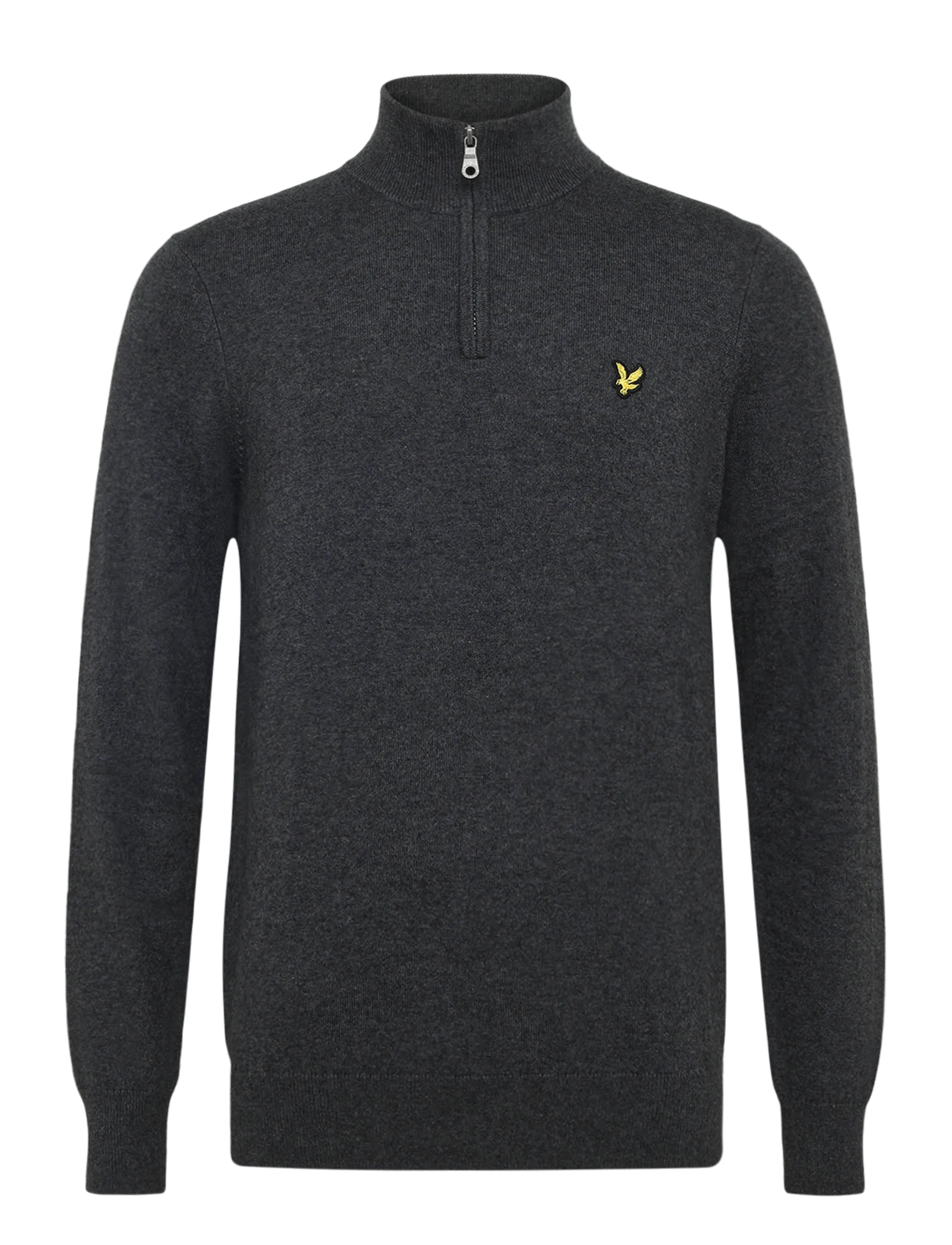 Lyle & Scott Cotton Merino Quarter Zip Jumper, XXL, Knitwear, Grau - Half Jumpers, Männerswear