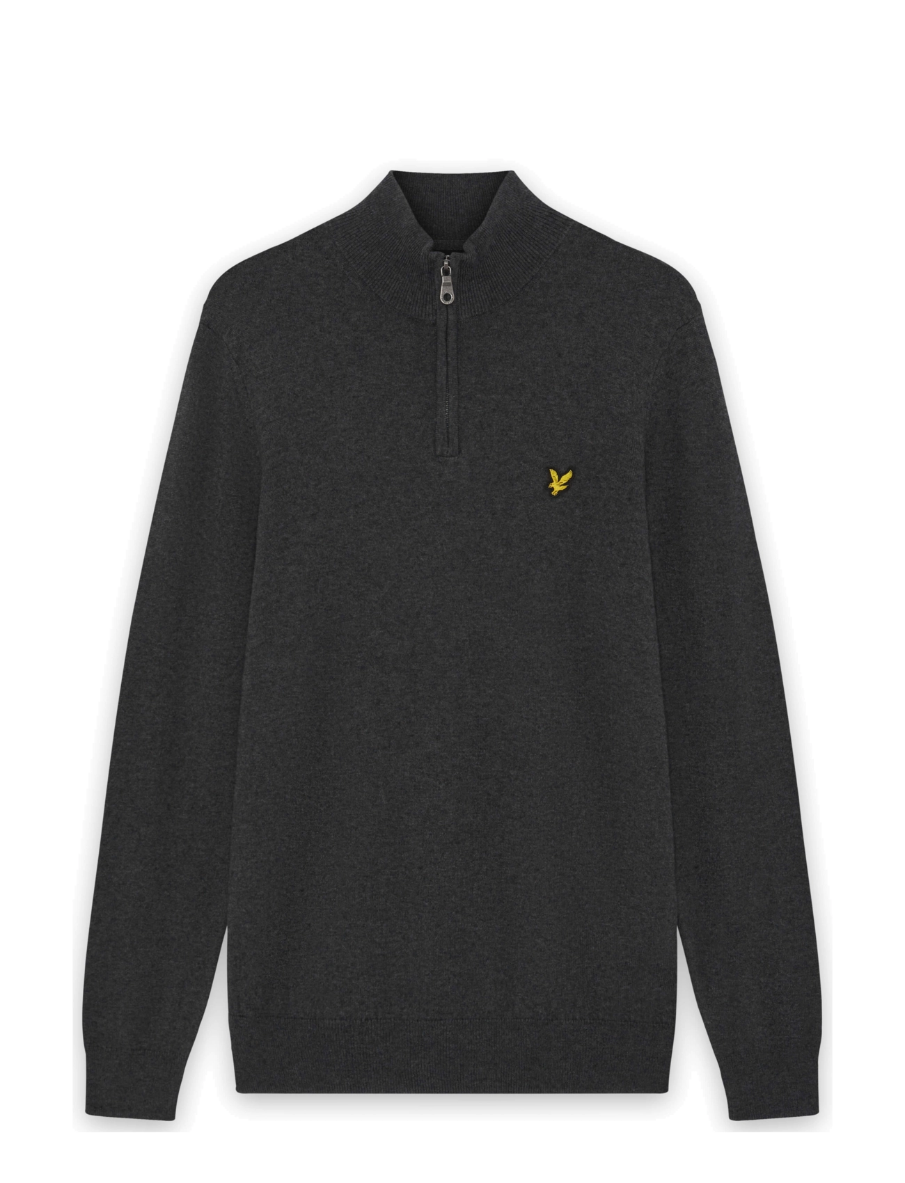 Lyle & Scott Cotton Merino Quarter Zip Jumper - Half zip jumpers - CHARCOAL MARL / grey