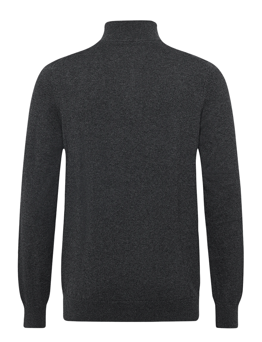Lyle & Scott - Cotton Merino Quarter Zip Jumper - half zip-tröjor - charcoal marl - 1