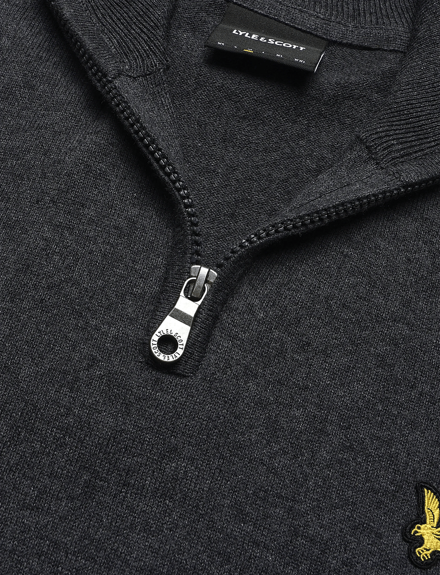 Lyle & Scott - Cotton Merino Quarter Zip Jumper - half zip-tröjor - charcoal marl - 2