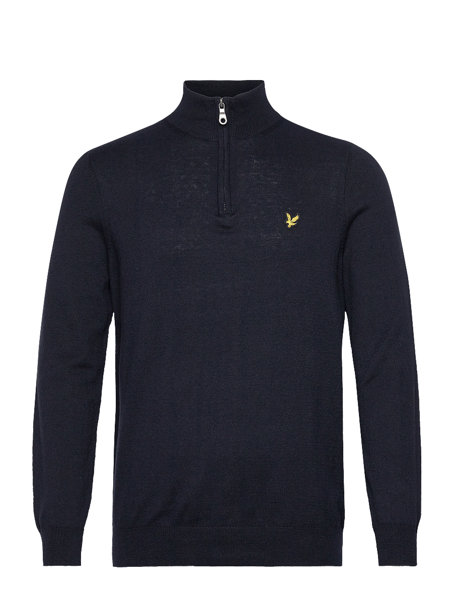 Lyle & Scott - Cotton Merino Quarter Zip Jumper - truien met halve rits - dark navy - 1