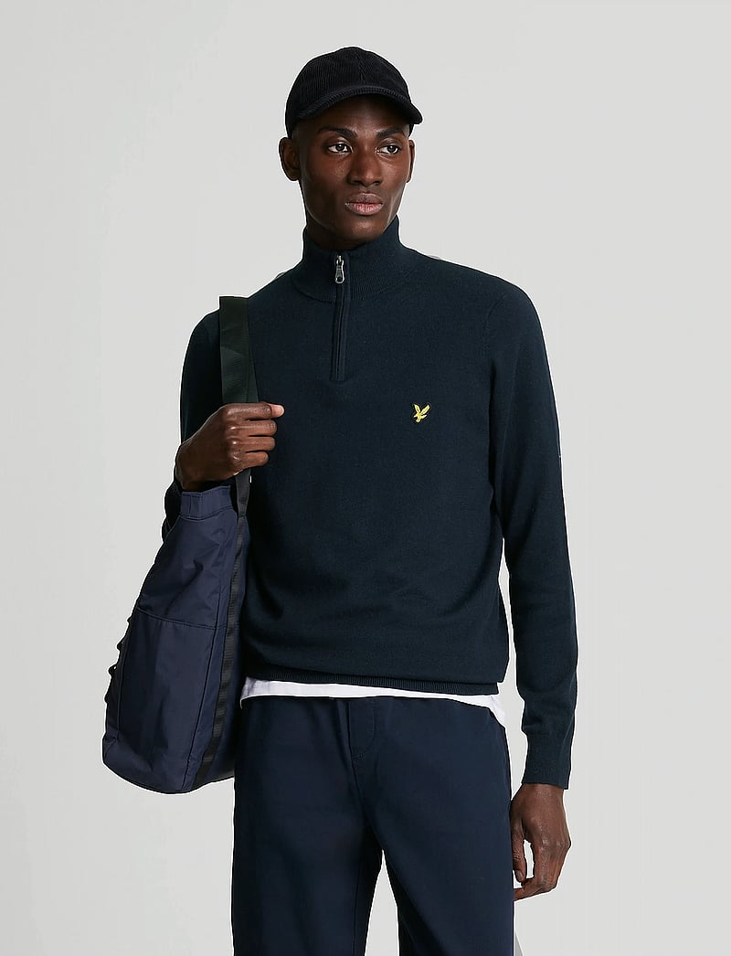 Lyle & Scott - Cotton Merino Quarter Zip Jumper - džemperiai su trumpu užtrauktuku - dark navy - 0