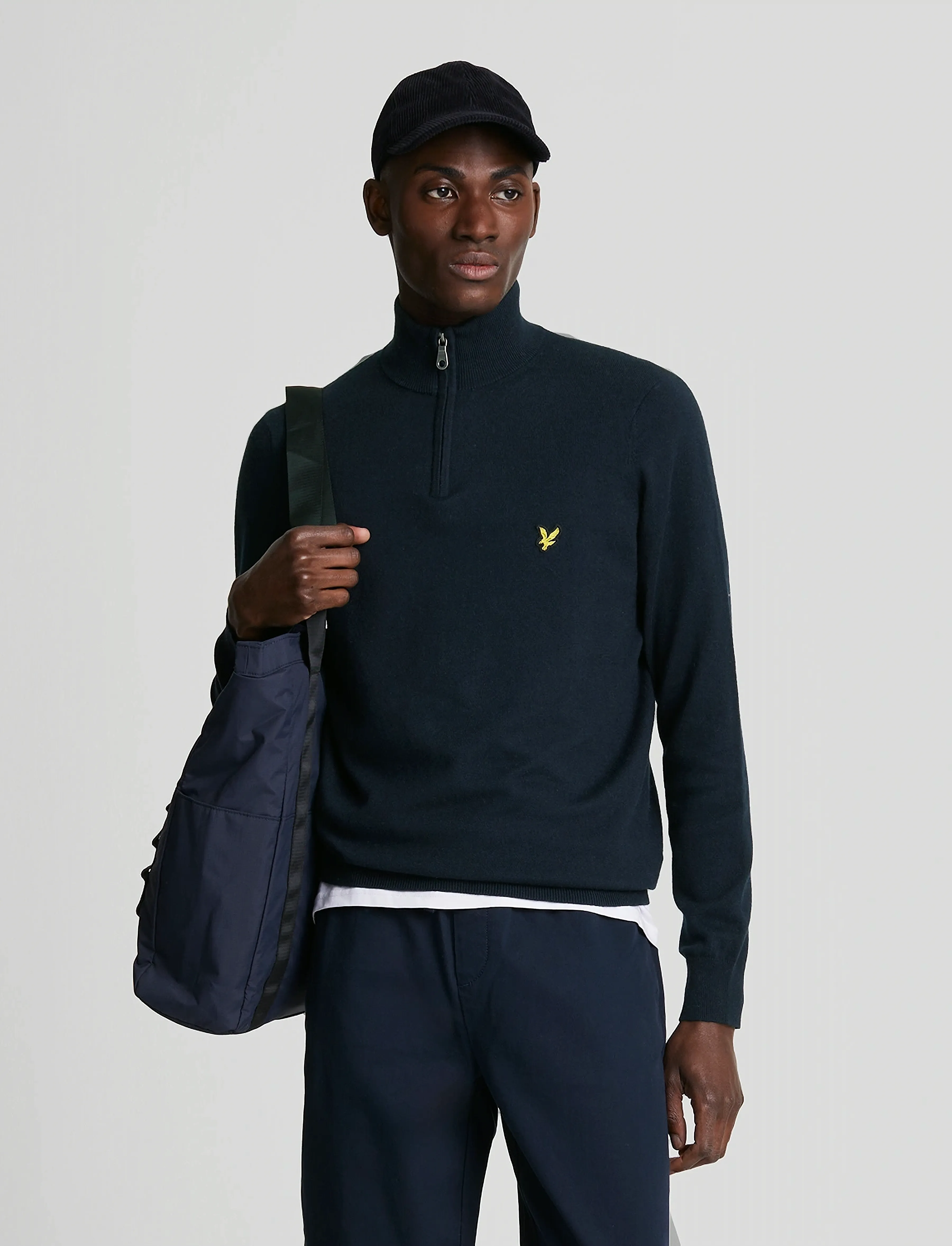 Lyle & Scott Cotton Merino Quarter Zip Jumper (YLEKN2112VC) - Half