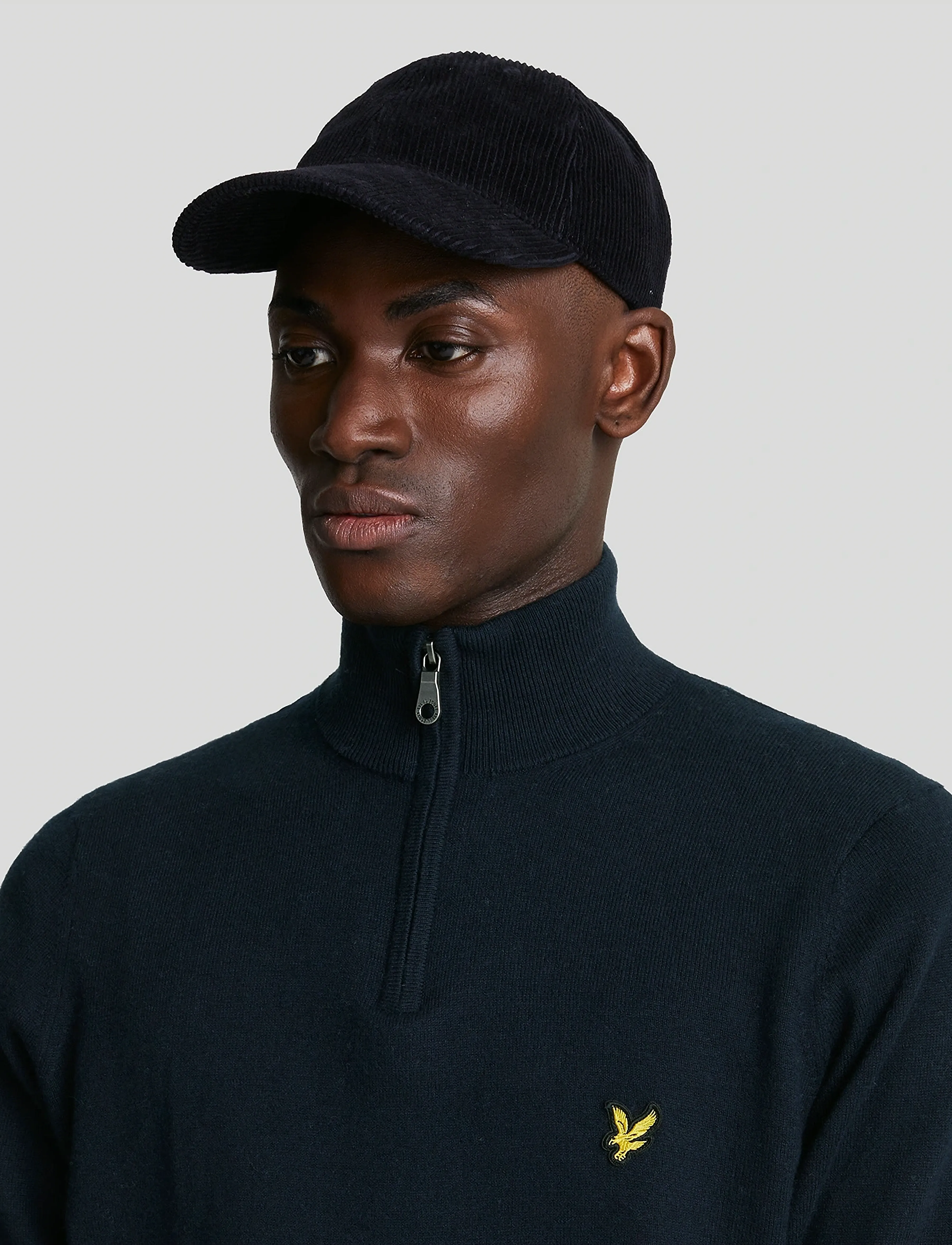 Lyle & Scott - Cotton Merino Quarter Zip Jumper - half zip jumpers - dark navy - 5