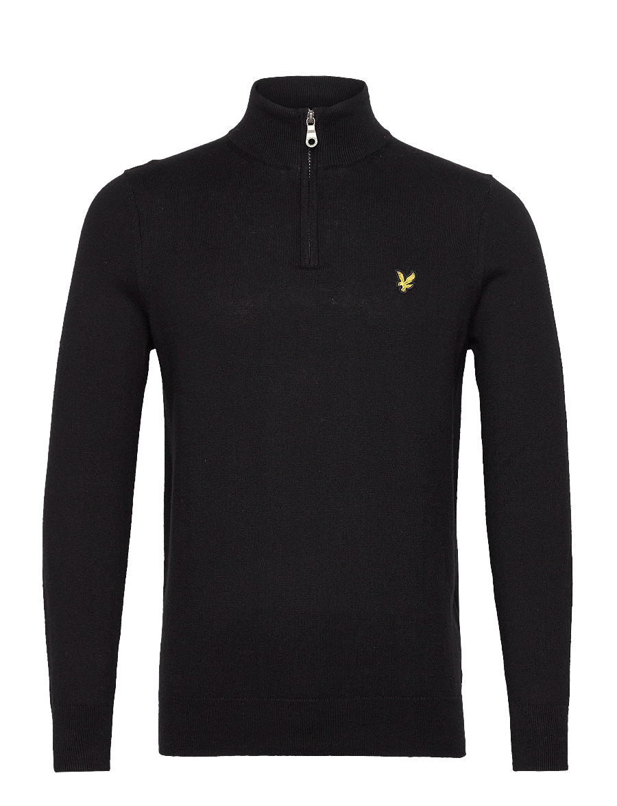 Lyle & Scott - Cotton Merino Quarter Zip Jumper - pulls demi-zippés - jet black - 1