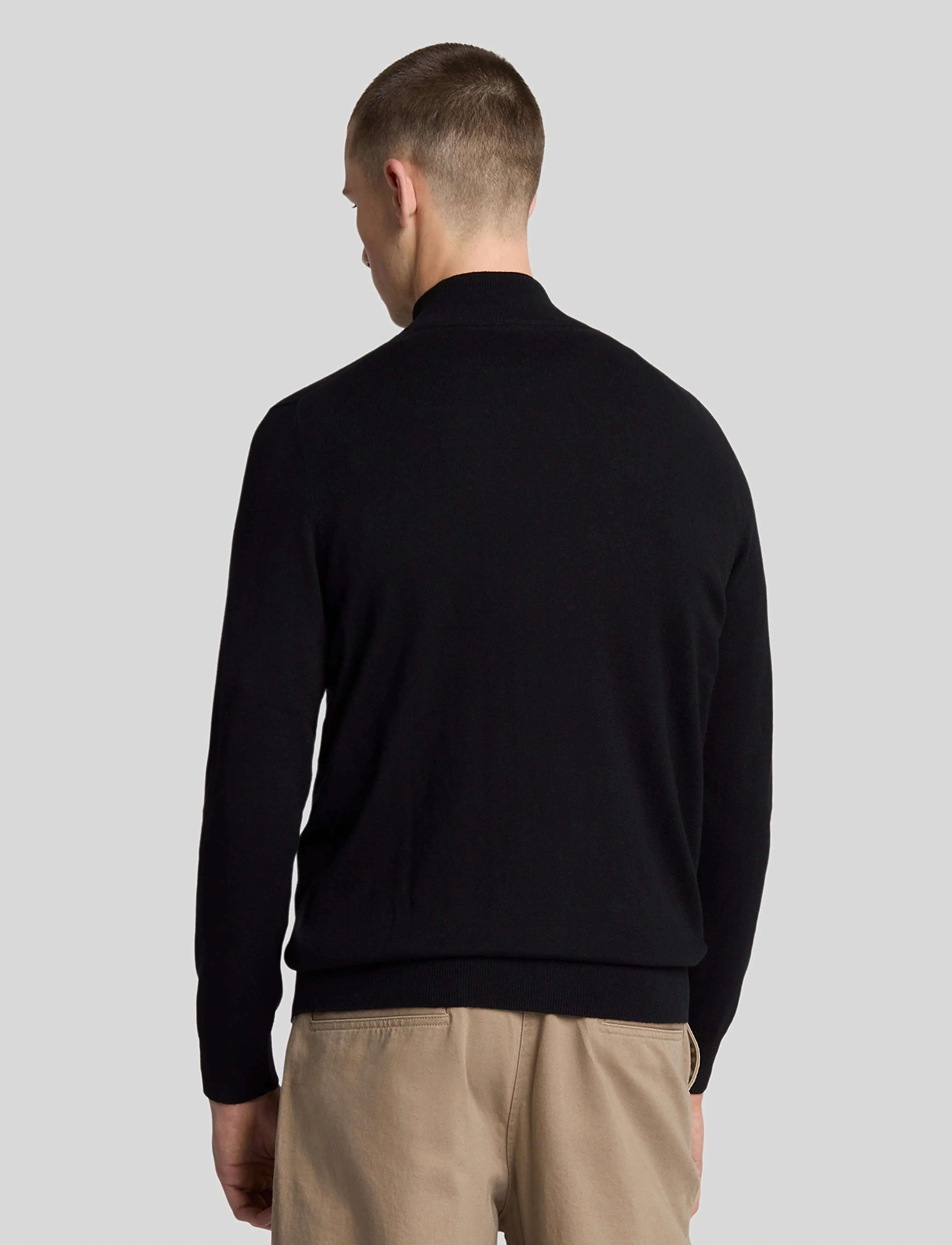 Lyle & Scott - Cotton Merino Quarter Zip Jumper - pulls demi-zippés - jet black - 3