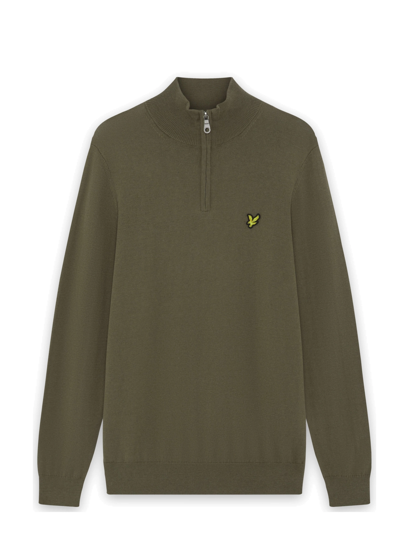 Lyle & Scott Cotton Merino Quarter Zip Jumper - Half zip jumpers - KHAKI ASH / khaki/green