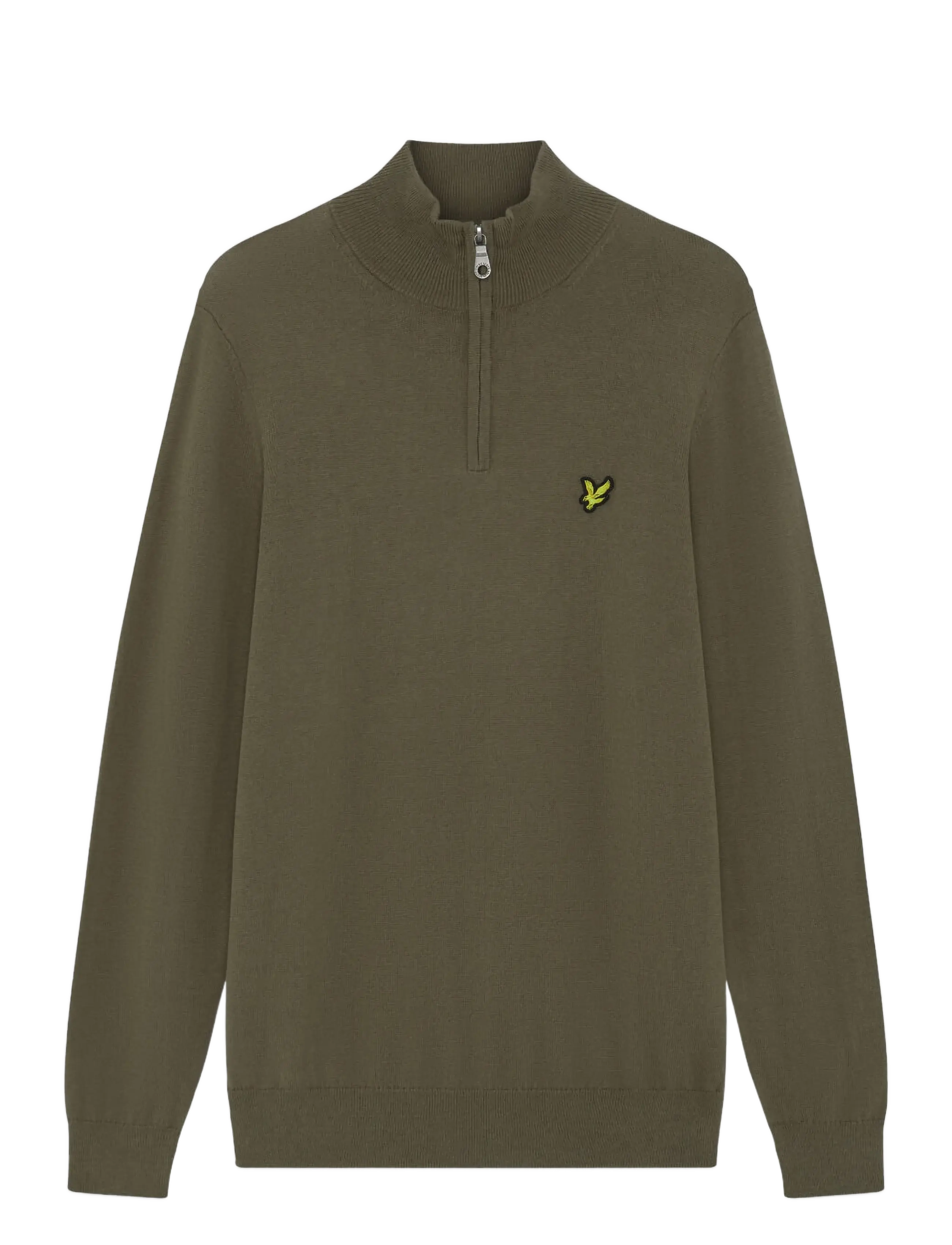 Lyle & Scott Cotton Merino Quarter Zip Jumper - Lyle & Scott - KHAKI ASH / khaki/green
