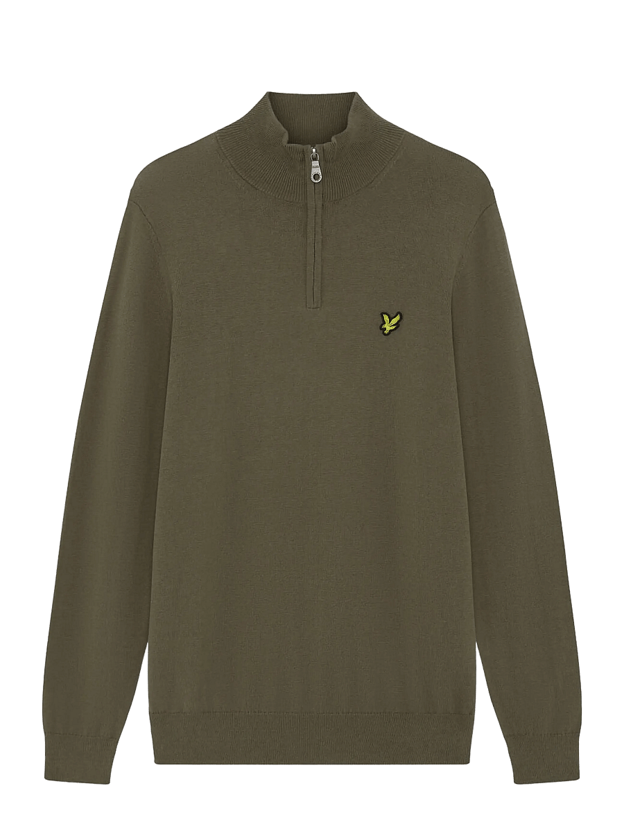 Lyle & Scott - Cotton Merino Quarter Zip Jumper - half zip-tröjor - khaki ash - 0