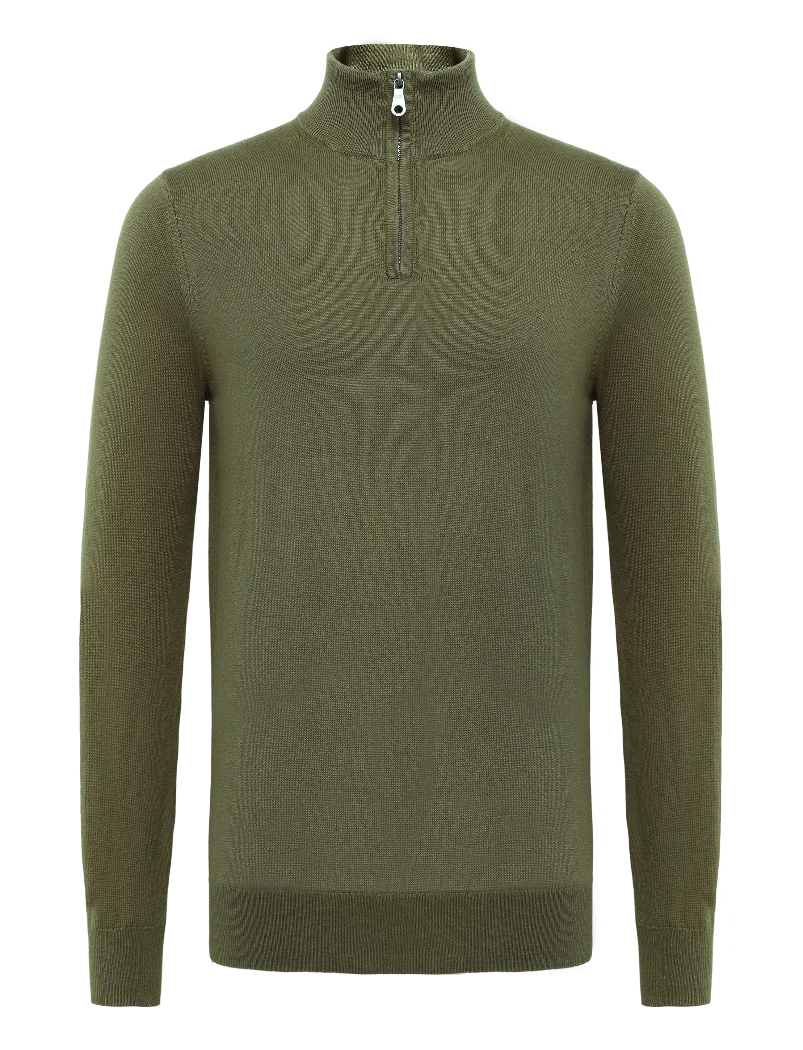 Lyle & Scott Cotton Merino Quarter Zip Jumper - Strickmode - KHAKI ASH / khaki/green