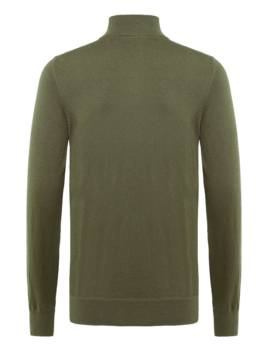 Lyle & Scott - Cotton Merino Quarter Zip Jumper - half zip-tröjor - khaki ash - 1