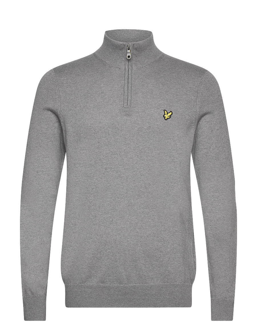 Lyle & Scott - Cotton Merino Quarter Zip Jumper - pullover mit halbem reißverschluss - t28 mid grey marl - 1