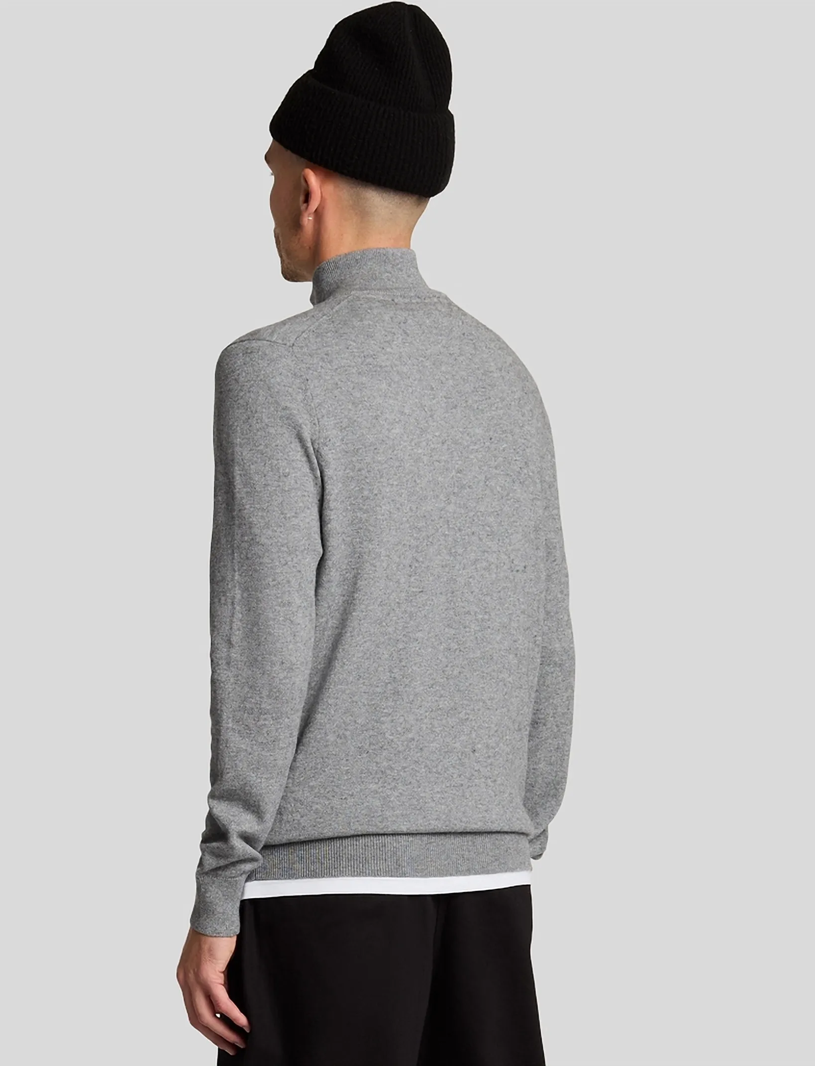 Lyle & Scott - Cotton Merino Quarter Zip Jumper - pullover mit halbem reißverschluss - t28 mid grey marl - 3