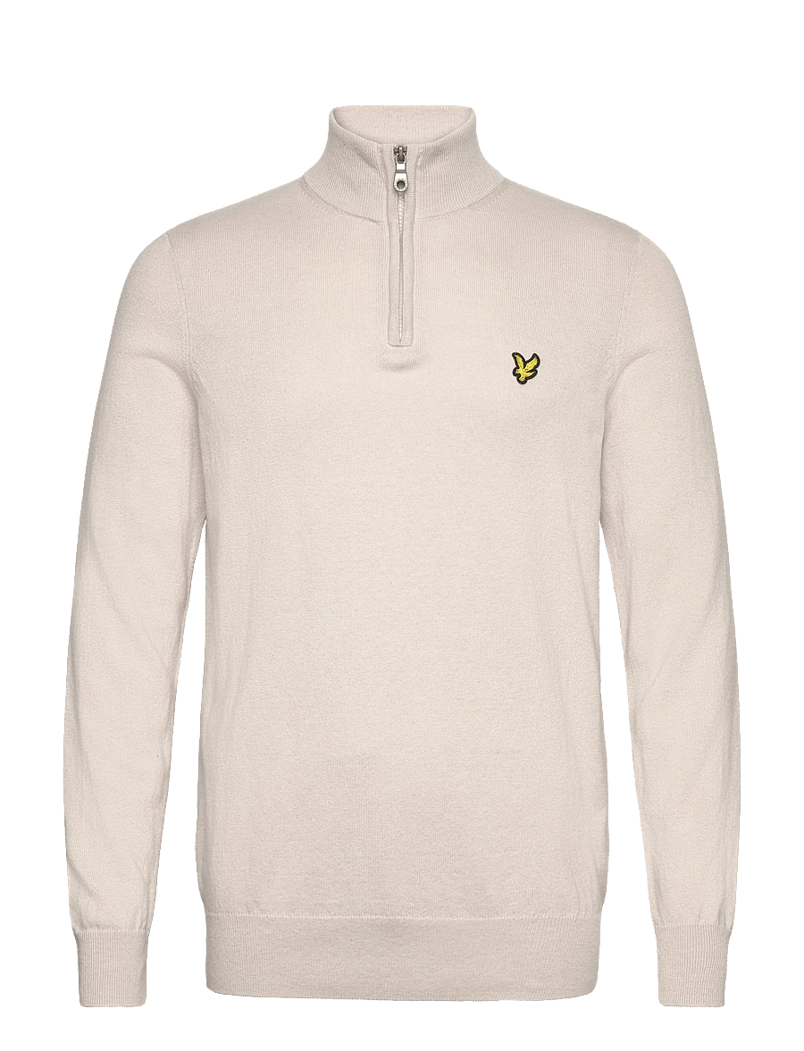 Lyle & Scott - Cotton Merino Quarter Zip Jumper - halfzip strik - w870 cove - 1