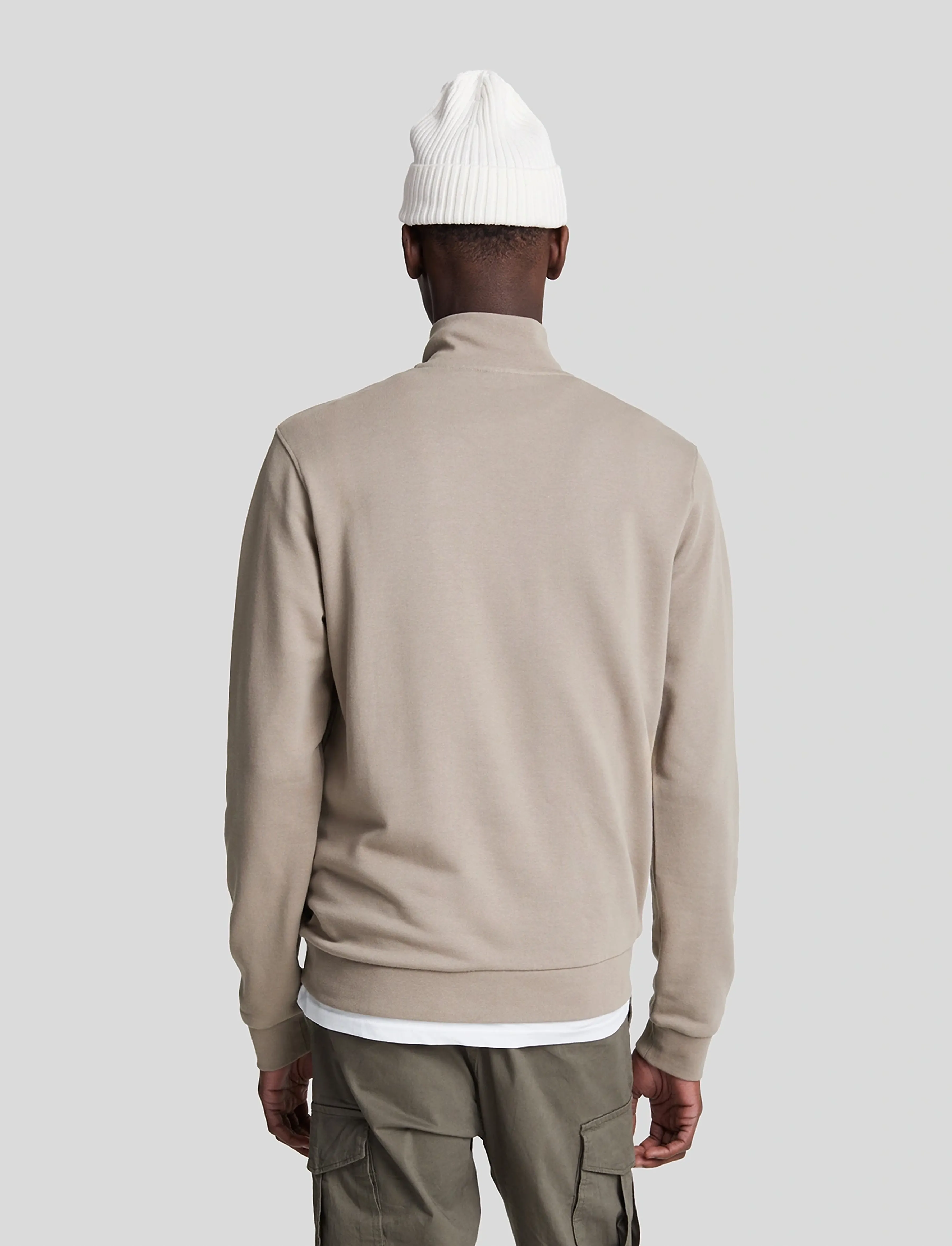 Lyle & Scott - Cotton Merino Quarter Zip Jumper - halfzip strik - w870 cove - 3