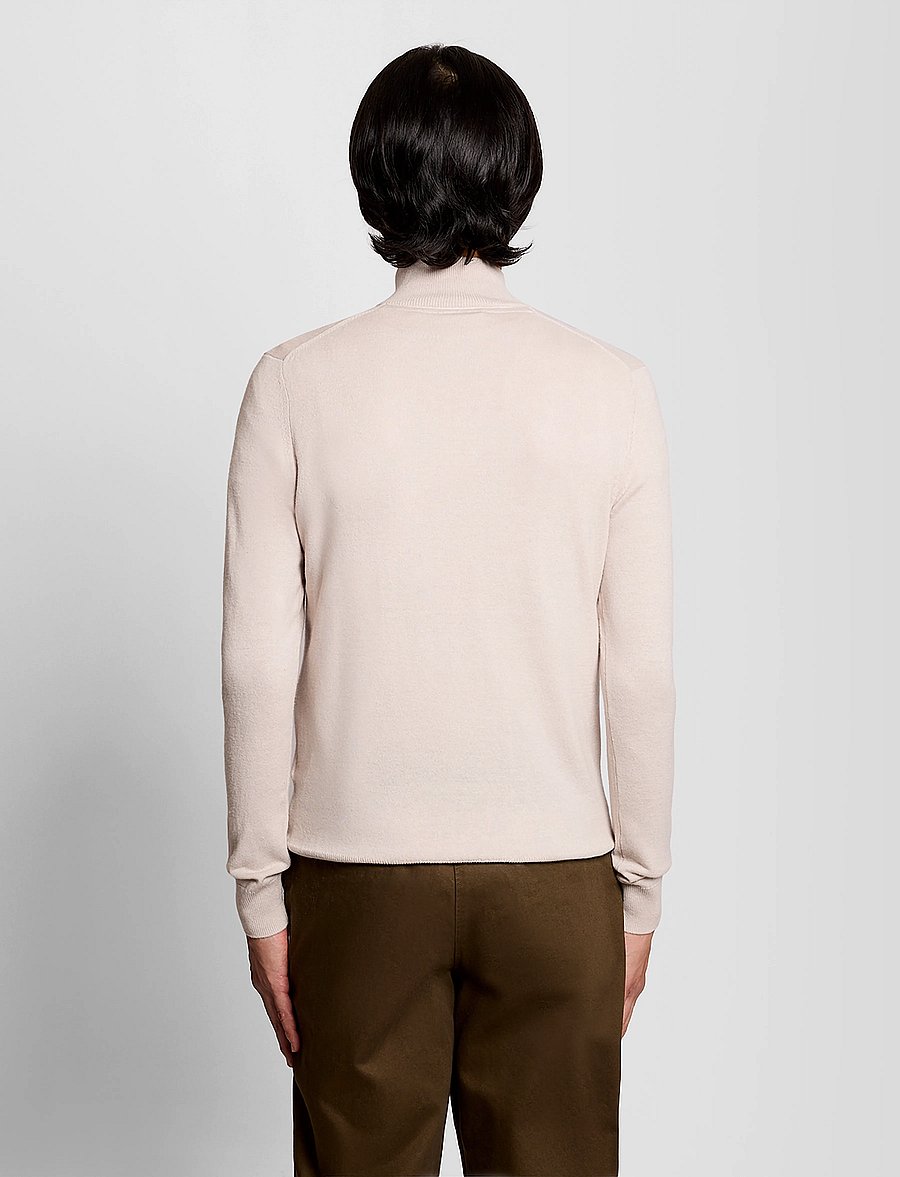 Lyle & Scott - Cotton Merino Quarter Zip Jumper - poolpika lukuga džemprid - w870 cove - 3