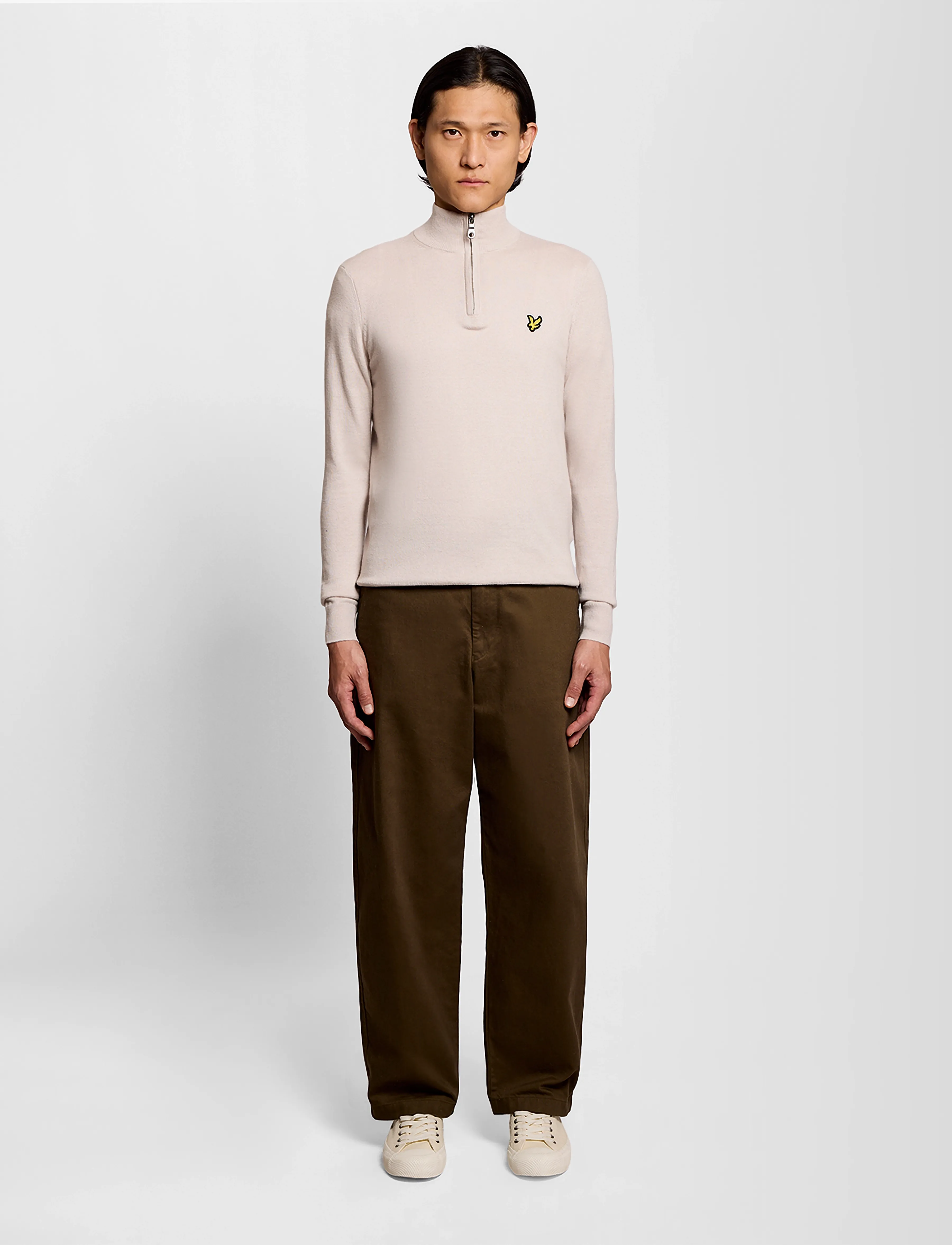 Lyle & Scott - Cotton Merino Quarter Zip Jumper - poolpika lukuga džemprid - w870 cove - 4