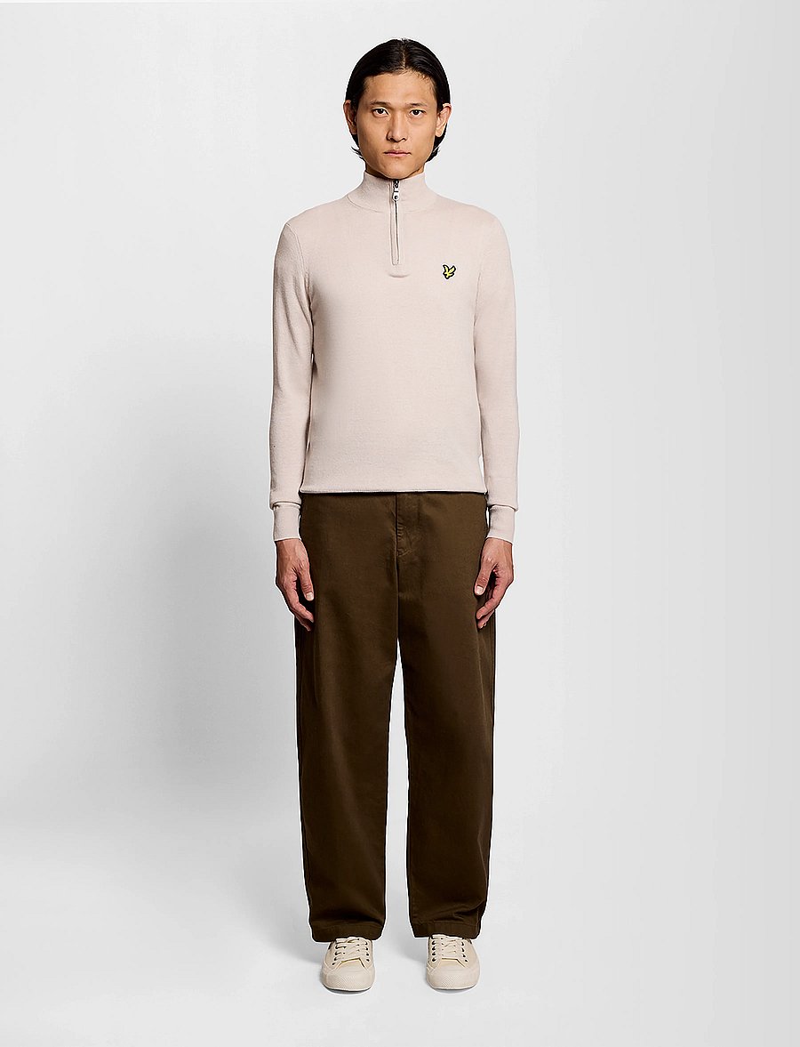 Lyle & Scott - Cotton Merino Quarter Zip Jumper - poolpika lukuga džemprid - w870 cove - 4