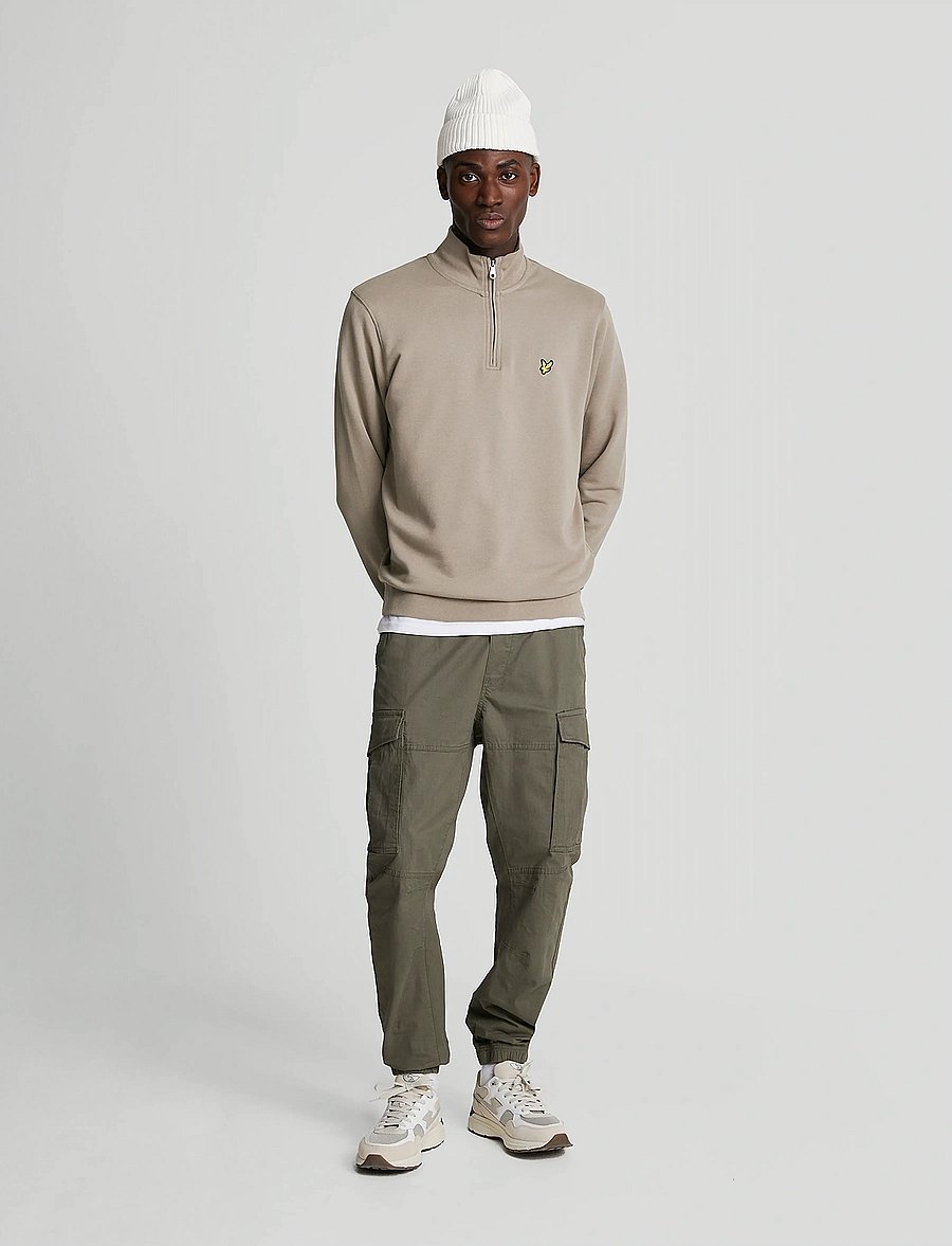 Lyle & Scott - Cotton Merino Quarter Zip Jumper - halfzip strik - w870 cove - 4