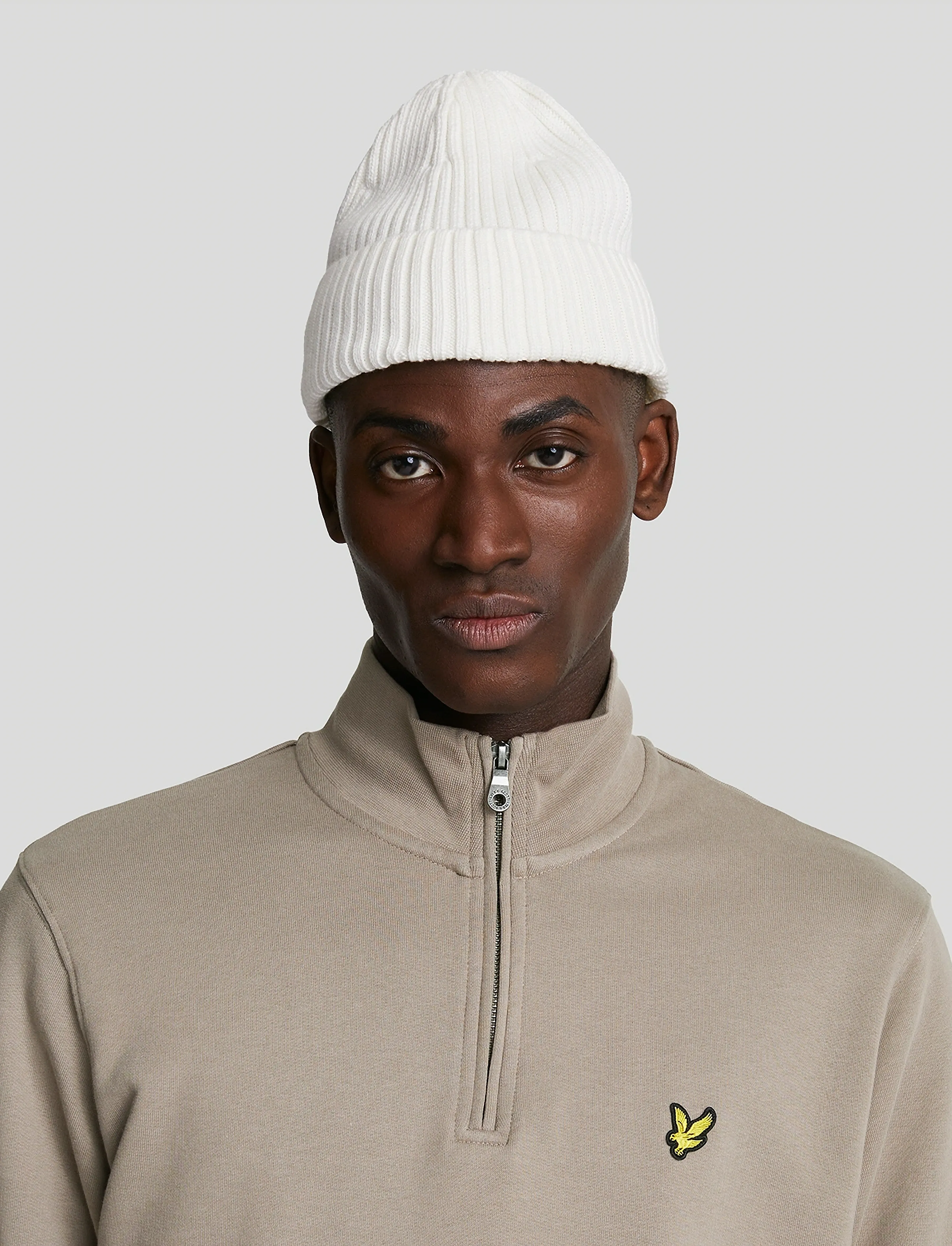 Lyle & Scott - Cotton Merino Quarter Zip Jumper - halfzip strik - w870 cove - 5