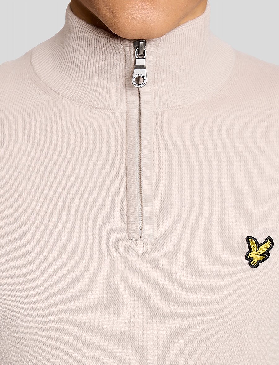 Lyle & Scott - Cotton Merino Quarter Zip Jumper - poolpika lukuga džemprid - w870 cove - 5